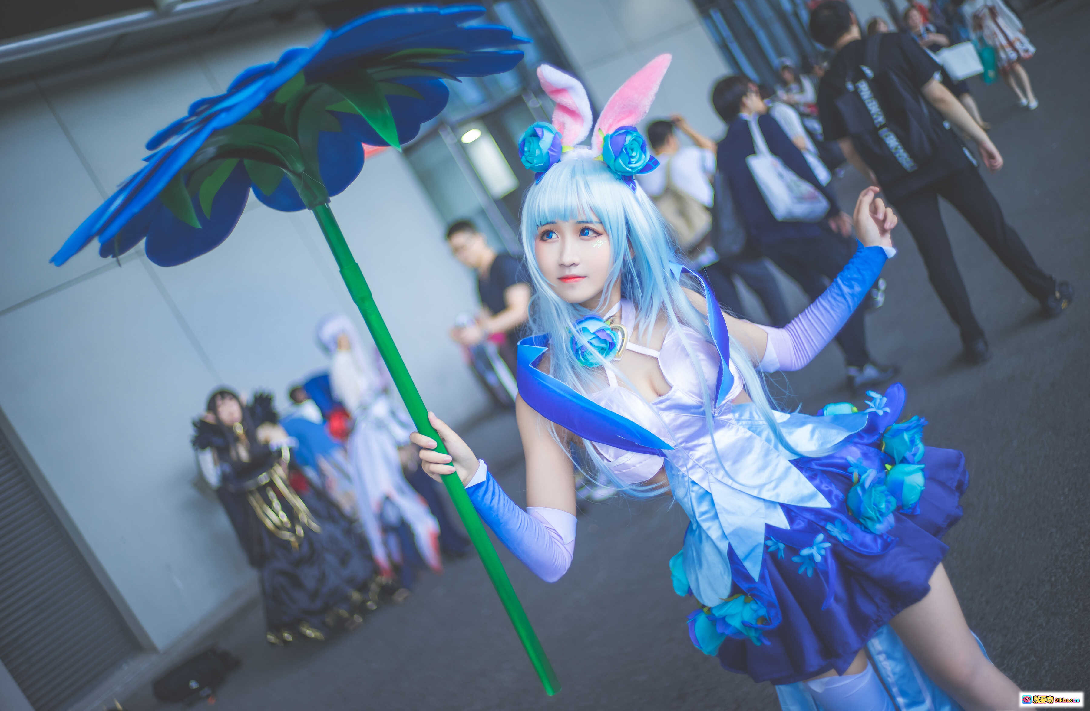 图片[10] - 花间舞公孙离cosplay蓝发兔耳少女持花杖唯美写真三度_69 NO.024高清图集 - 就要吻