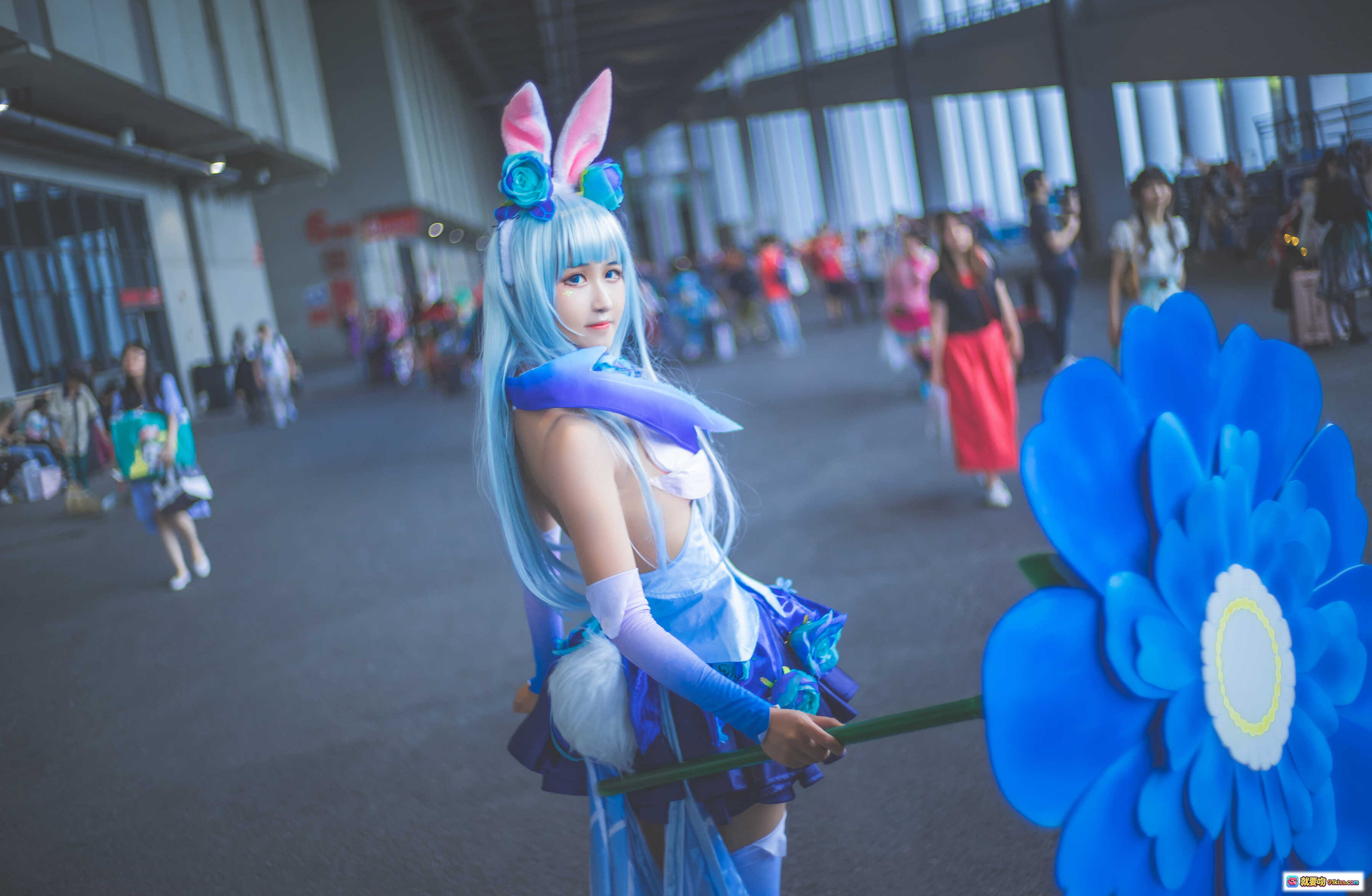 图片[9] - 花间舞公孙离cosplay蓝发兔耳少女持花杖唯美写真三度_69 NO.024高清图集 - 就要吻