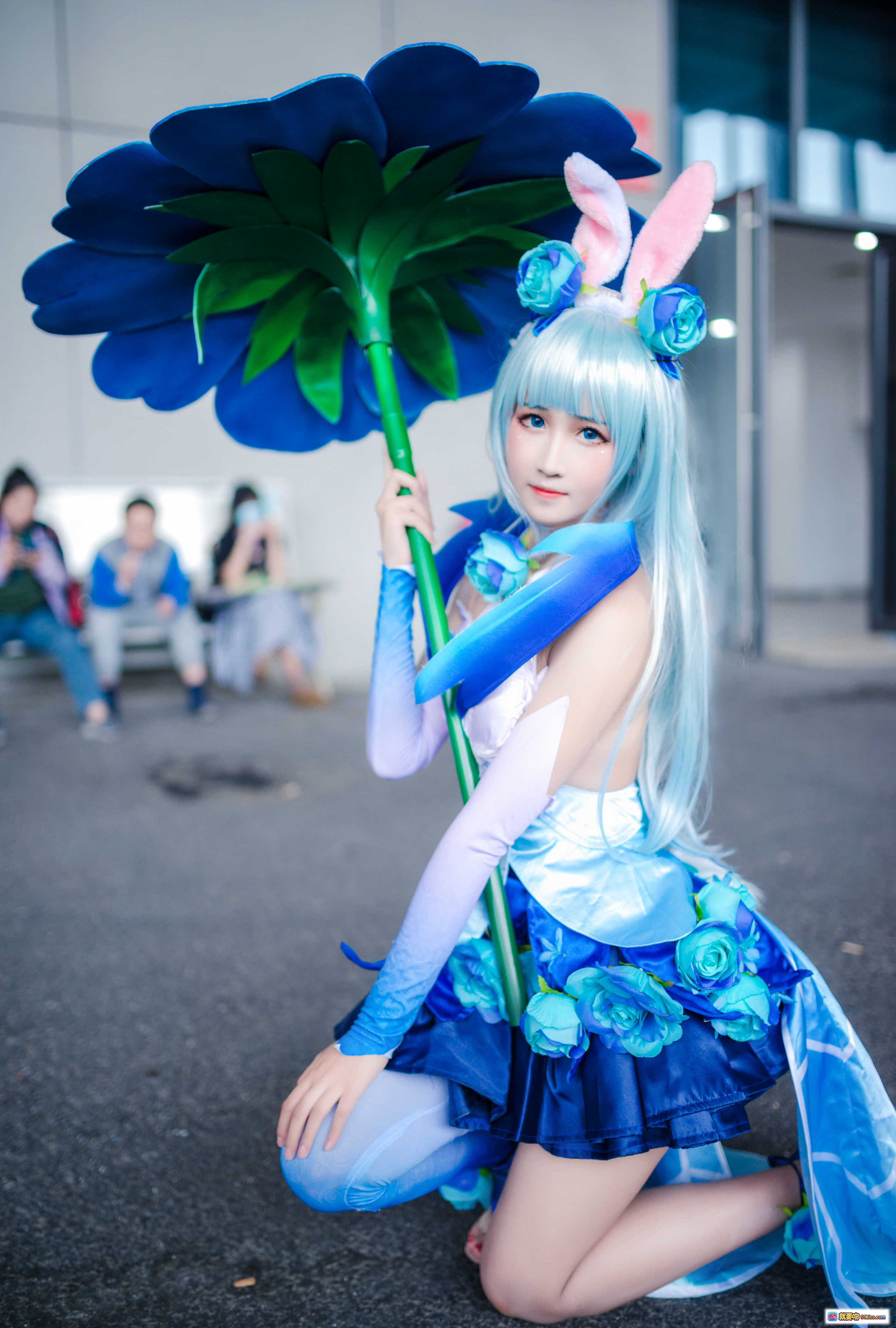 图片[4] - 花间舞公孙离cosplay蓝发兔耳少女持花杖唯美写真三度_69 NO.024高清图集 - 就要吻