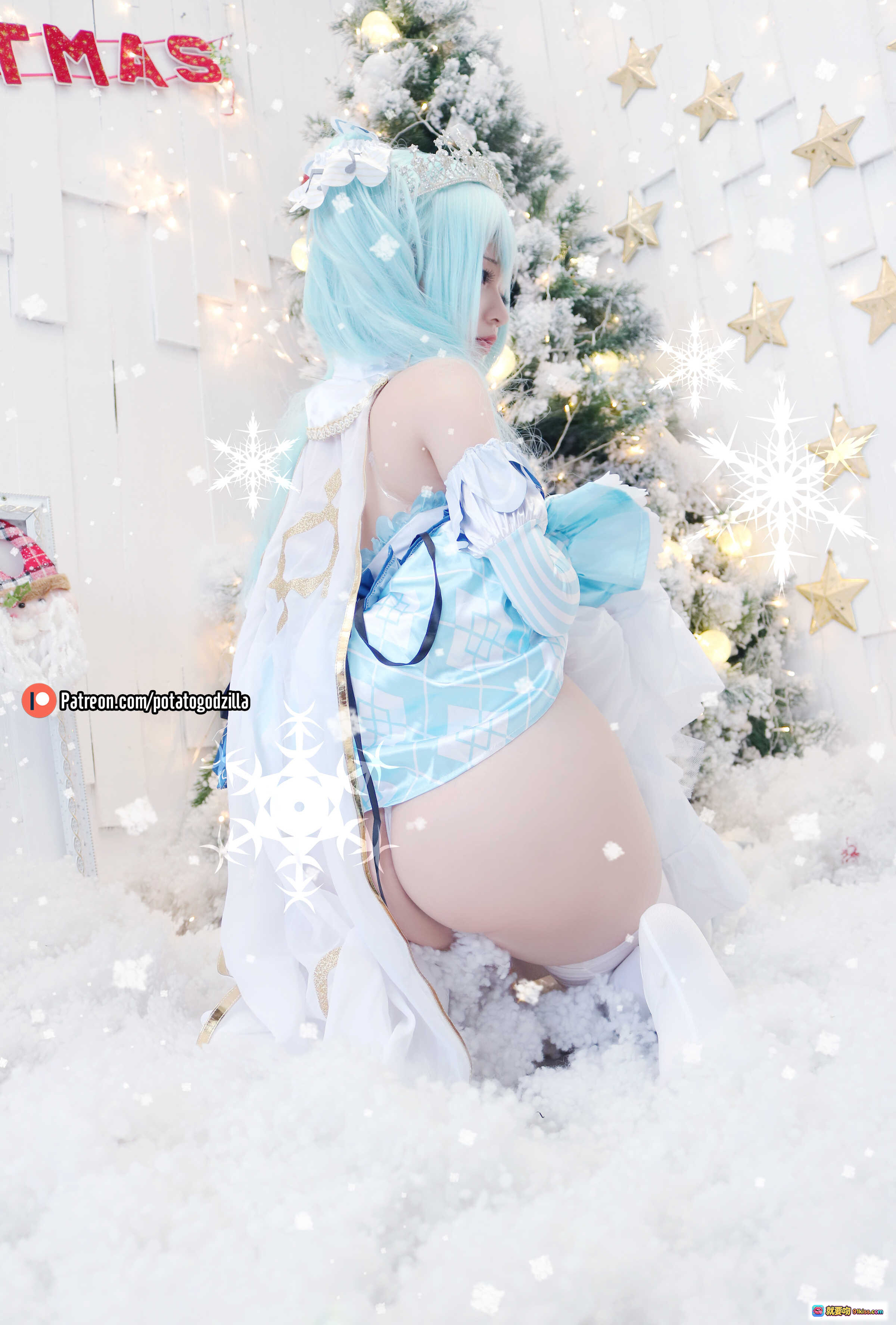 图片[4] - Snow Miku Cosplay 精美蓝发冰雪公主造型 圣诞主题华丽服饰 白蓝配色 冬日氛围感十足 高清41P写真集 - 就要吻