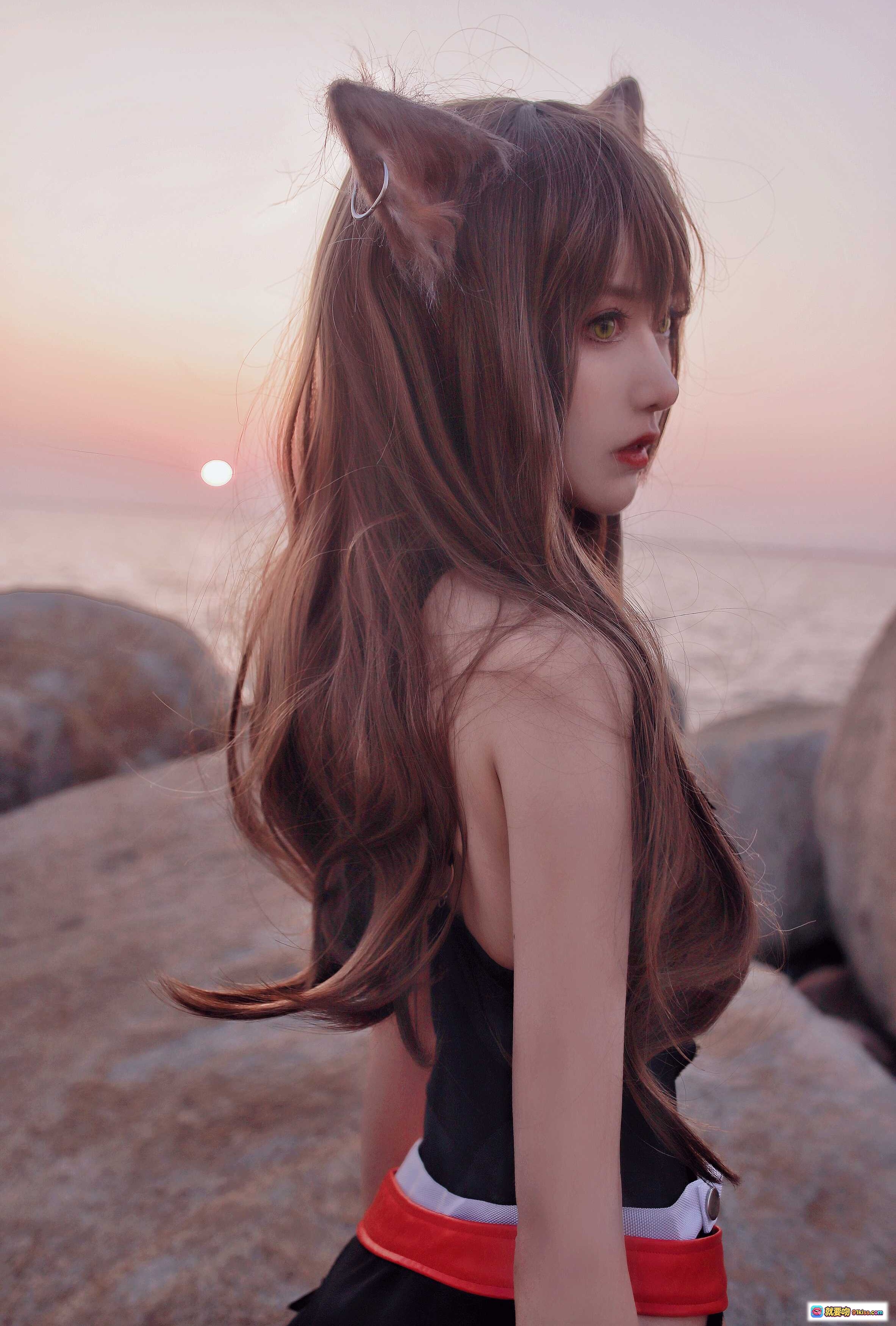 图片[2] - Shika小鹿鹿NO.054天火泳装写真｜猫耳少女海边岩石日落美景22P高清图集 - 就要吻