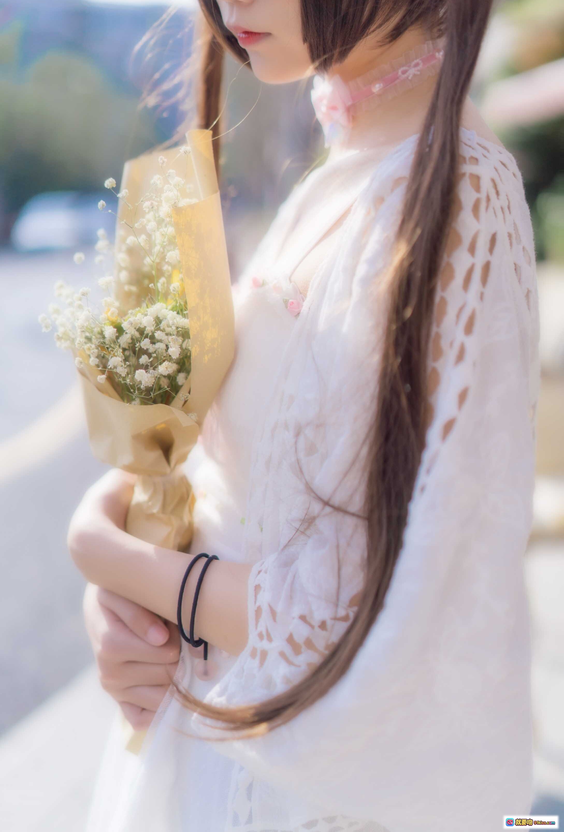 图片[7] - 五更百鬼NO.007日常双马尾少女 白裙蕾丝森系写真 奈良森林咖啡馆外拍清新风 - 就要吻