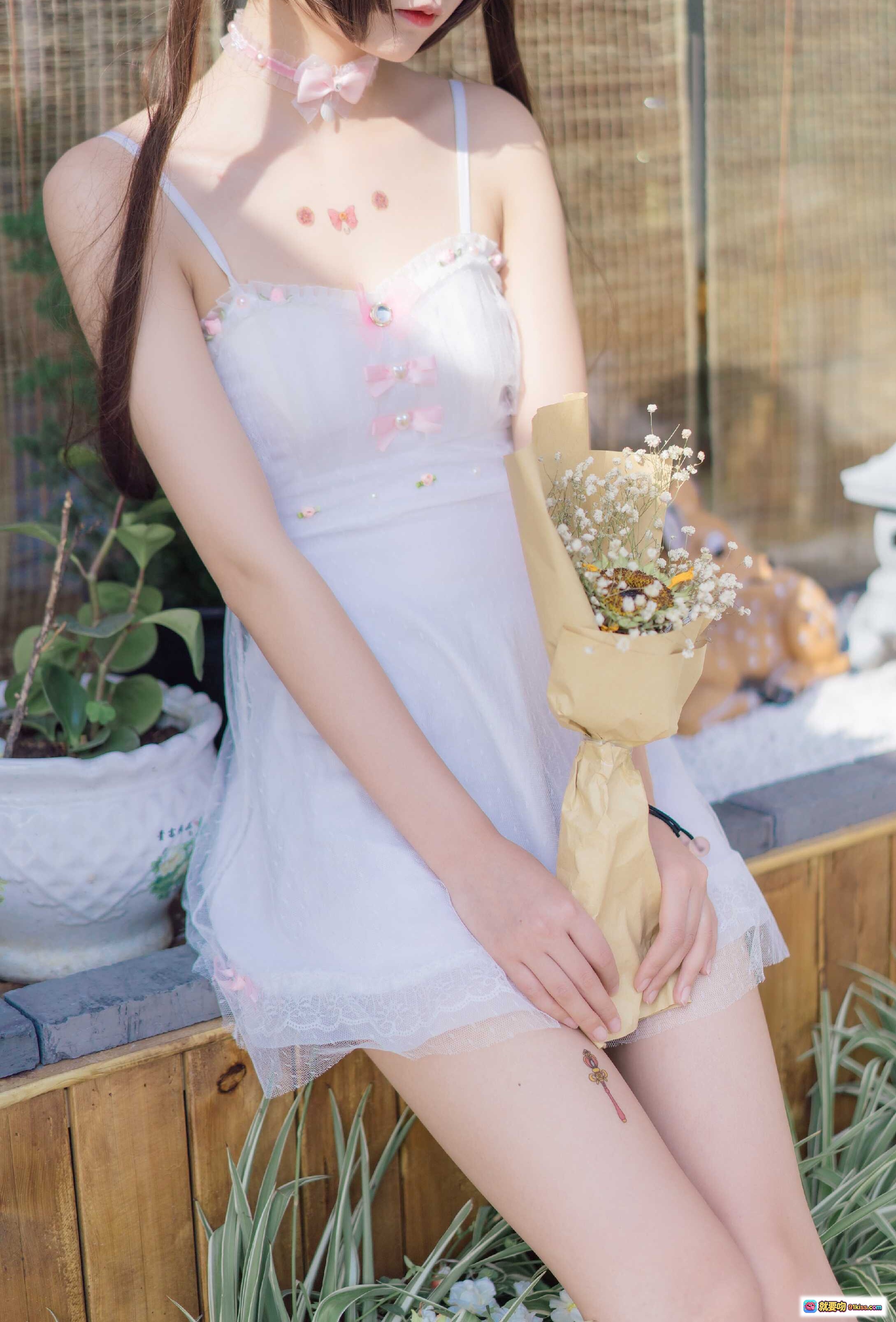 图片[6] - 五更百鬼NO.007日常双马尾少女 白裙蕾丝森系写真 奈良森林咖啡馆外拍清新风 - 就要吻