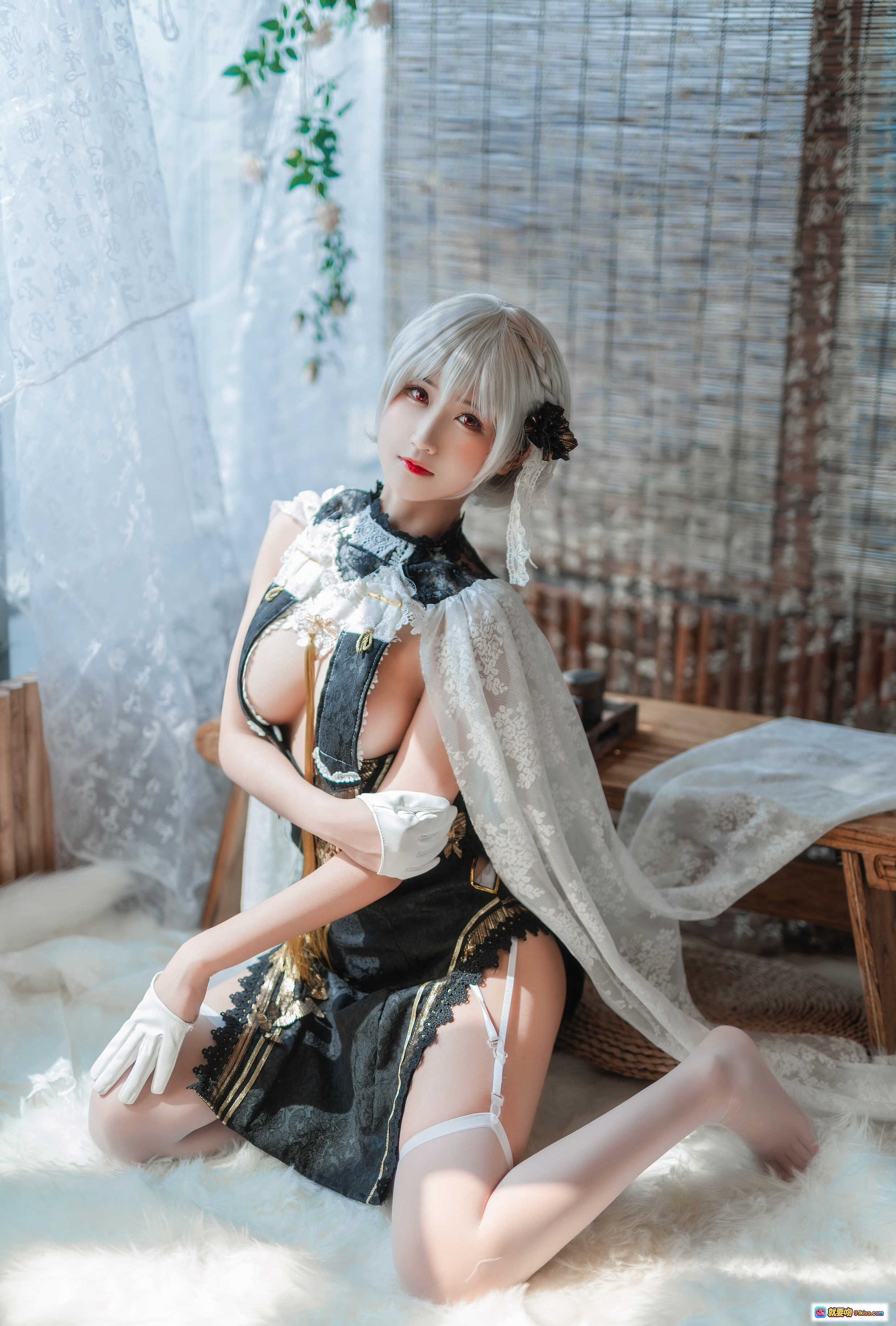 图片[3] - 三度_69 NO.054 天狼星 Cosplay 美少女 轻纱飘逸 黑金洛丽塔 跪姿写真 室内竹帘窗景 柔光氛围感 31P高清图集 - 就要吻