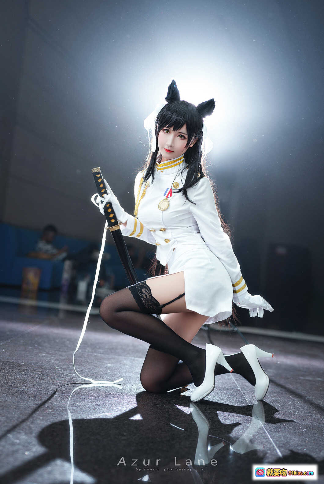 图片[4] - 碧蓝航线cosplay少女 猫耳黑发水手服 白色针织开衫 黑丝短裙 自拍写真 三度_69 NO.019 34P高清图集 - 就要吻