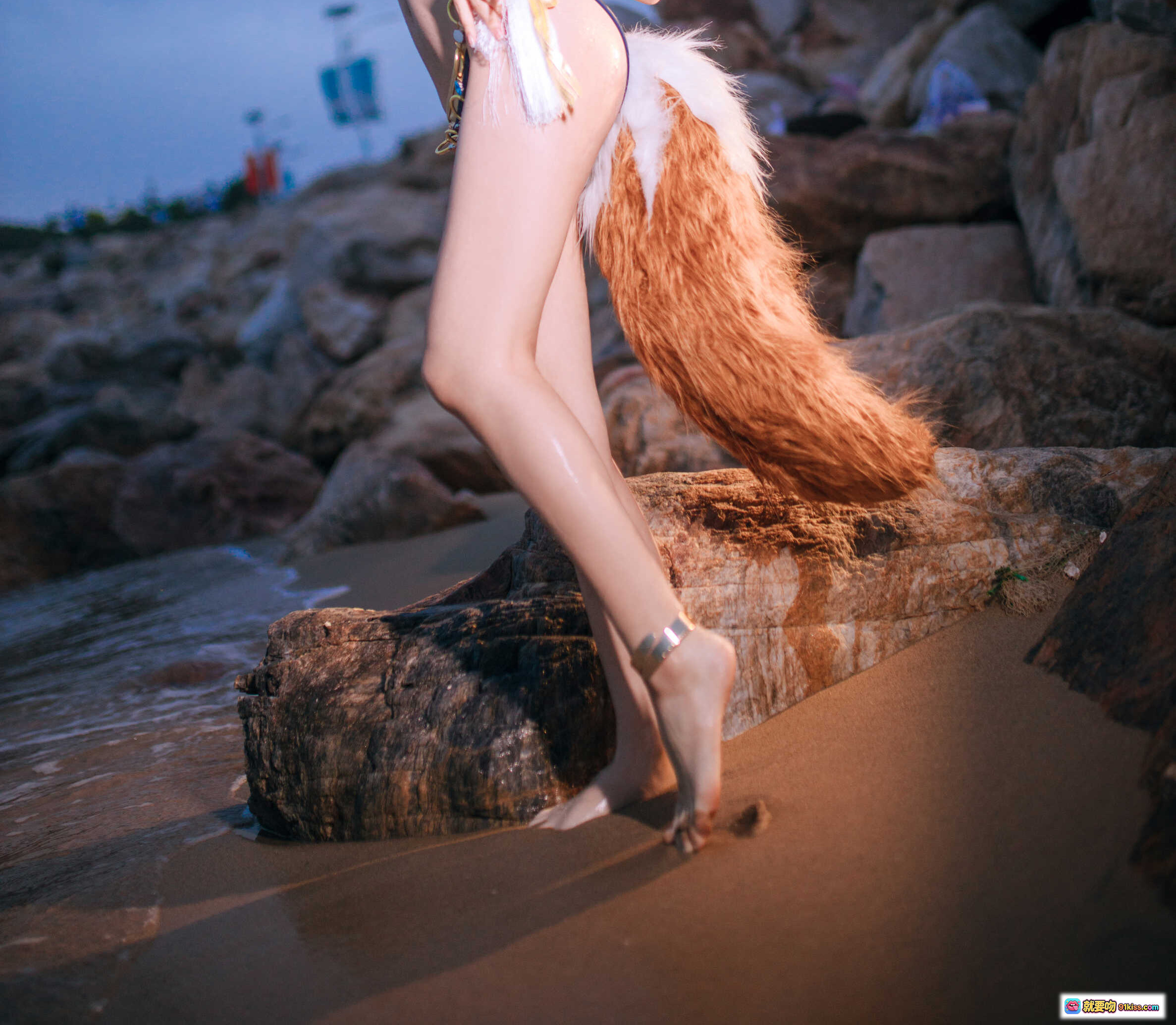 图片[7] - 日奈娇NO.026玉藻前阿拉伯舞娘写真 37P高清美腿沙滩场景 脚链细节性感诱惑 - 就要吻