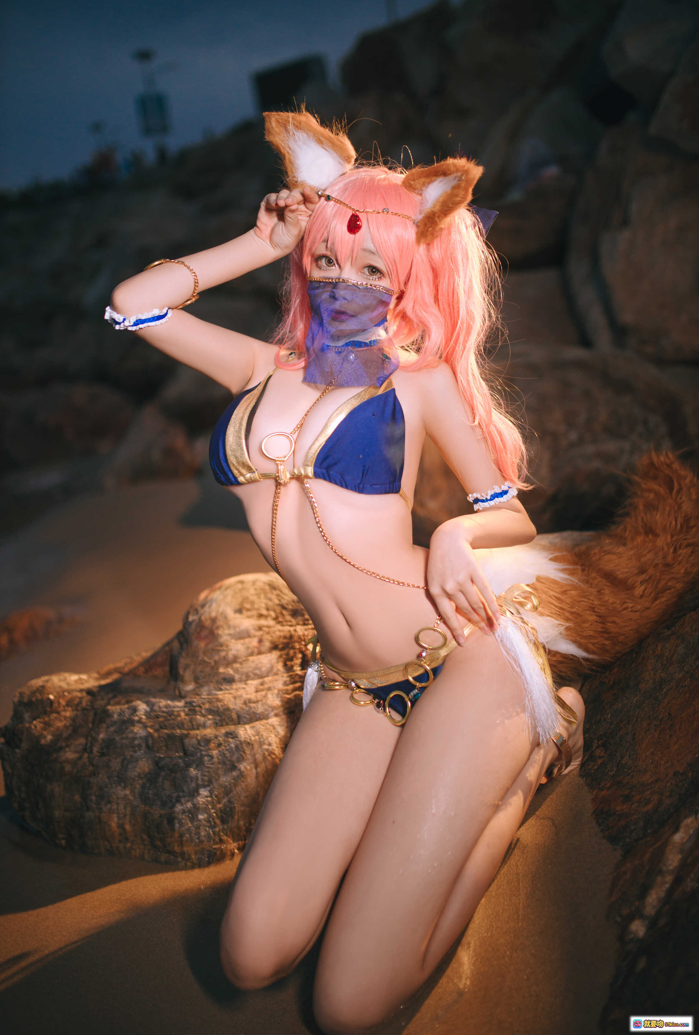 图片[3] - 日奈娇NO.026玉藻前阿拉伯舞娘写真 37P高清美腿沙滩场景 脚链细节性感诱惑 - 就要吻