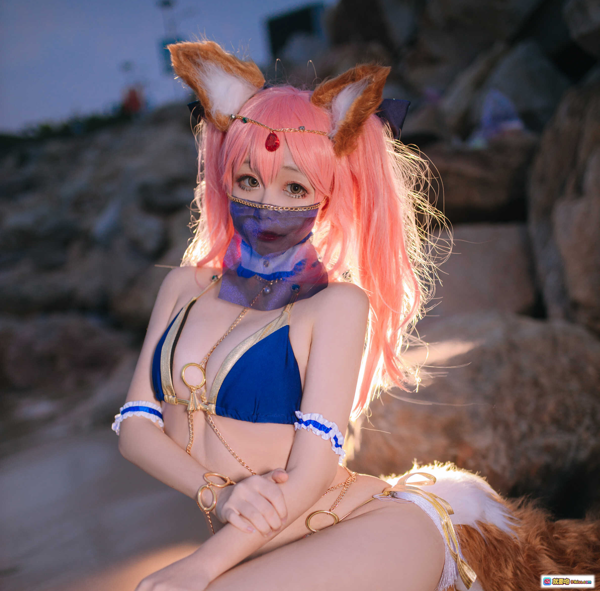 图片[2] - 日奈娇NO.026玉藻前阿拉伯舞娘写真 37P高清美腿沙滩场景 脚链细节性感诱惑 - 就要吻