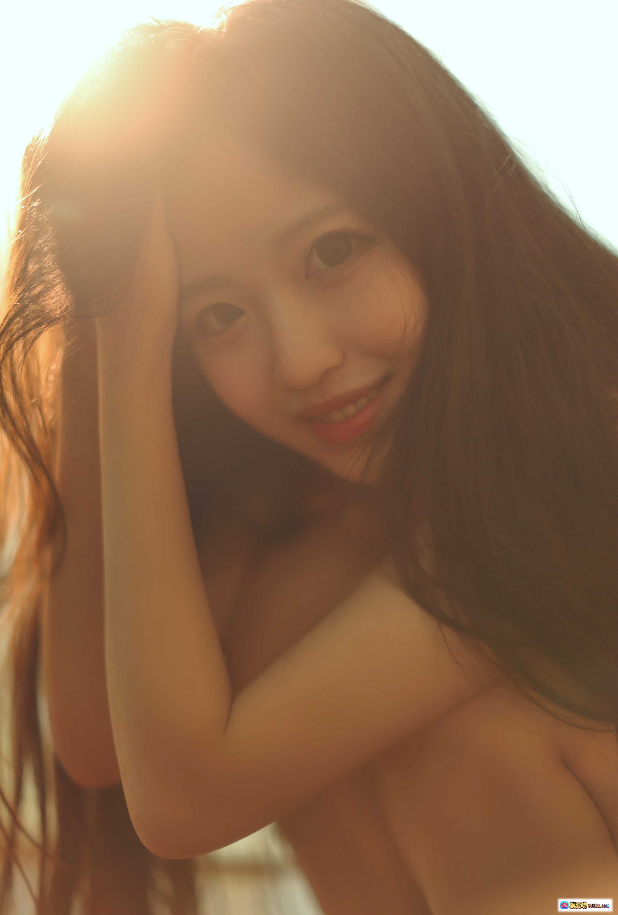 Shika小鹿鹿NO.037写真05 白色Babydoll温柔微笑阳光逆光长发少女私房美图17P - 就要吻