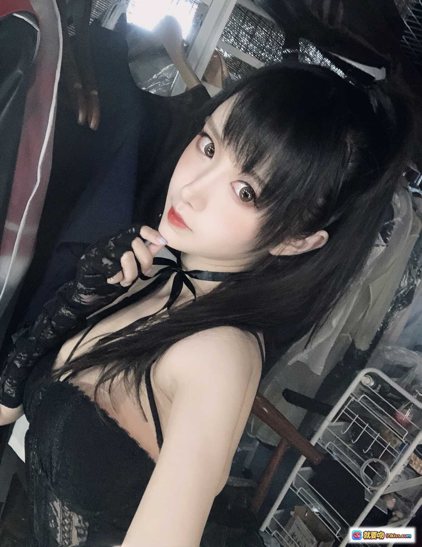 图片[9] - Shika小鹿鹿NO.057妄想天国自拍写真 黑色蕾丝吊带颈饰美少女私房照 12P高清图集 - 就要吻