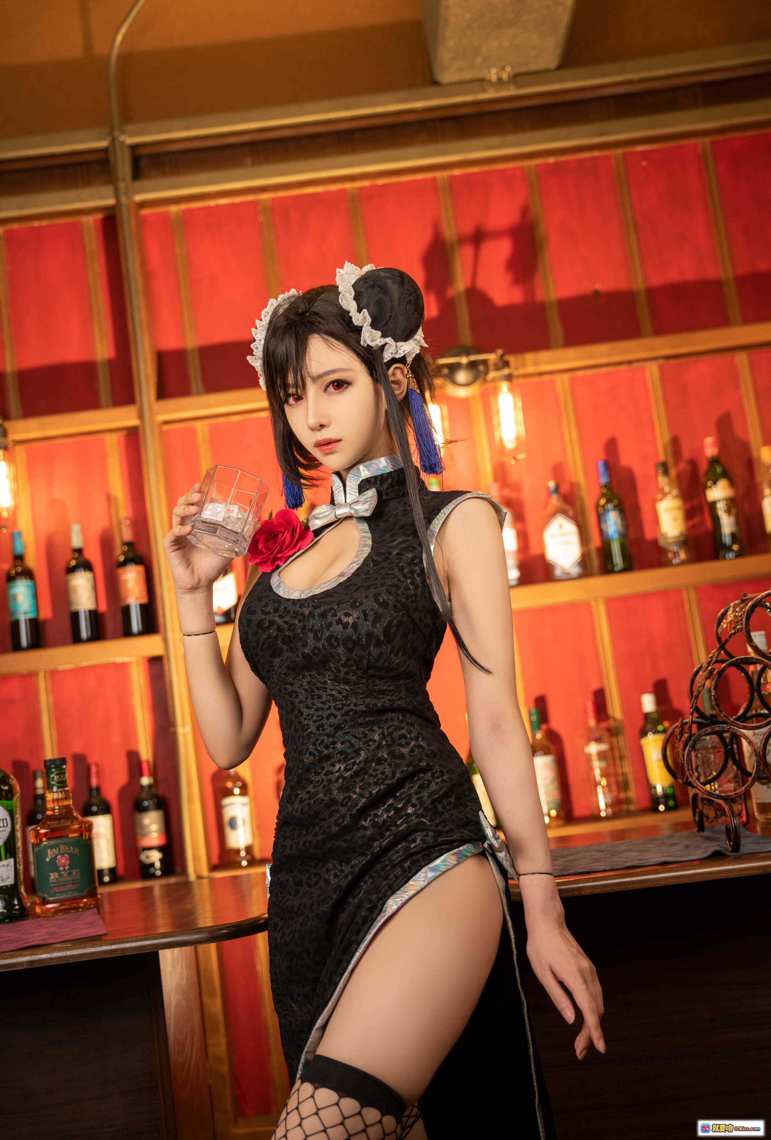 图片[5] - Shika小鹿鹿蒂法真爱版Cosplay写真 40P高清美图 红毯楼梯优雅坐姿 蓝色礼服性感迷人 二次元角色还原度高 - 就要吻