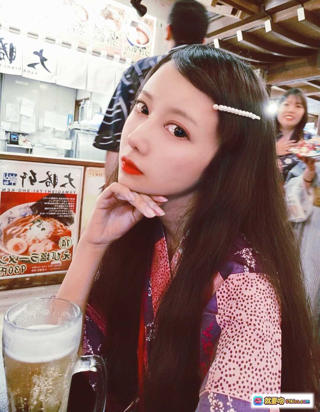 图片[6] - Shika小鹿鹿东京夜景自拍写真 | 黑长直齐刘海少女风 | 绿外套心形耳环清新穿搭 | 50P高清图集 - 就要吻