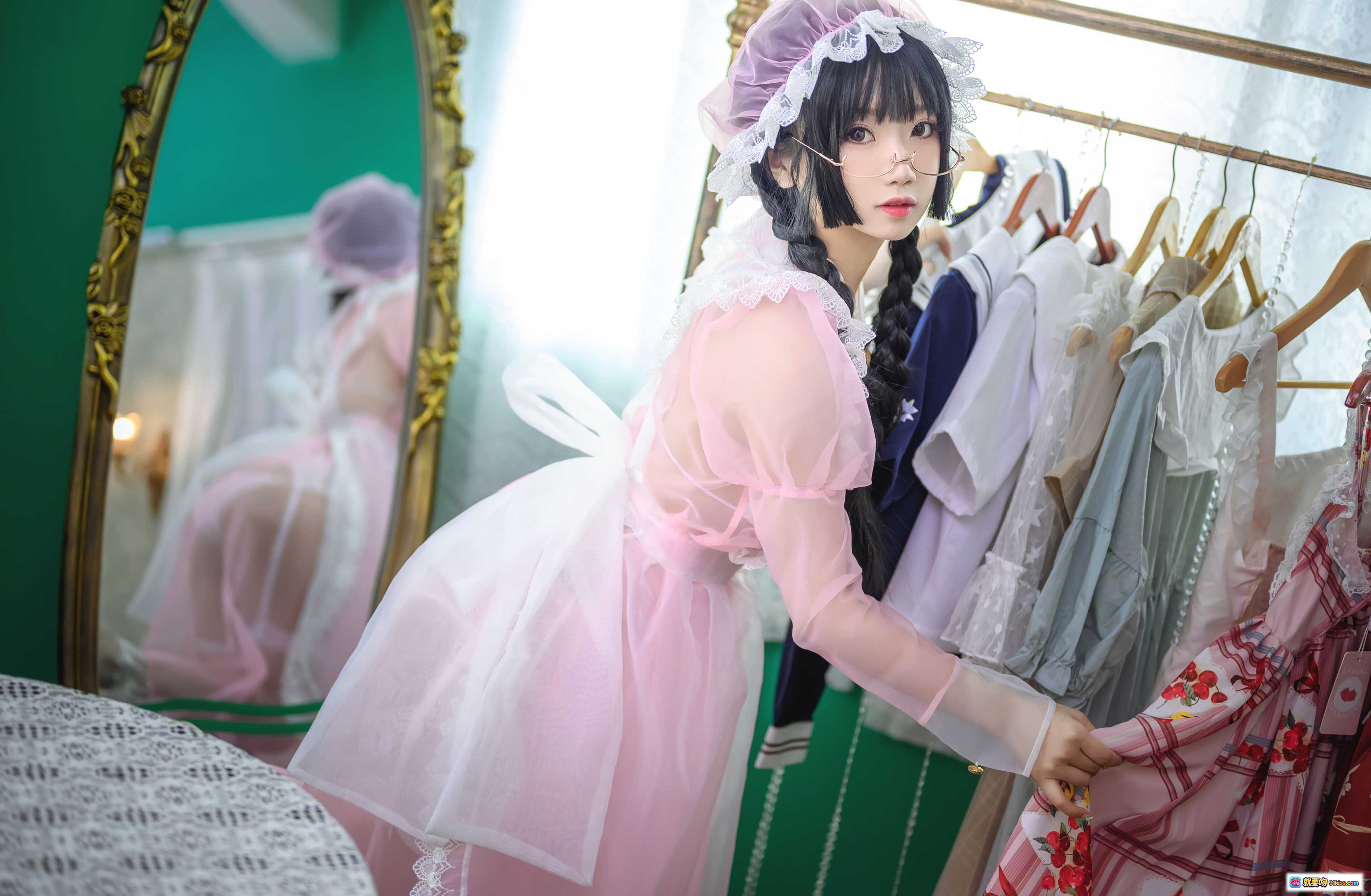 图片[6] - 鬼畜瑶NO.021透明女仆装写真 40P高清蕾丝透视粉白系性感私房美图 - 就要吻