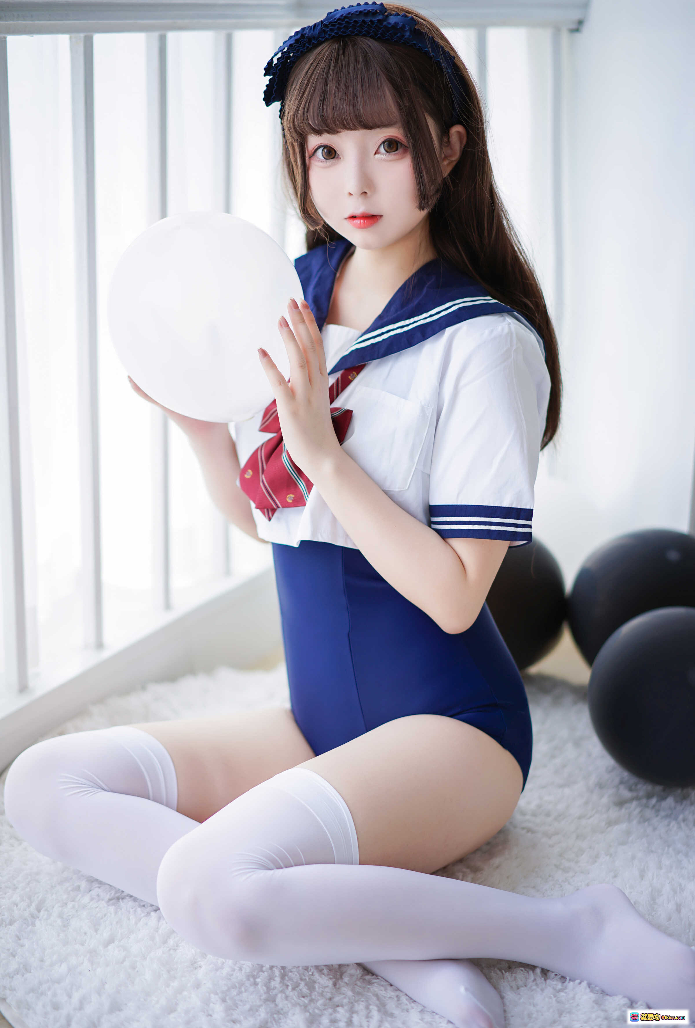 图片[5] - 日奈娇NO.028制服死库水写真 40P高清美腿白丝少女坐姿私房照 - 就要吻