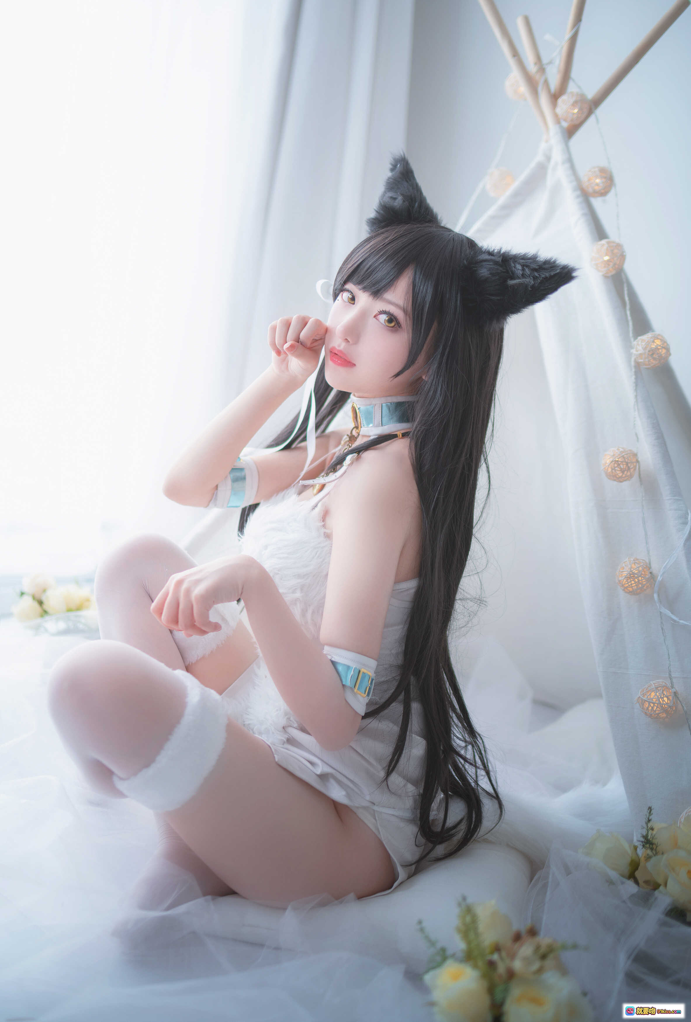 图片[4] - Shika小鹿鹿NO.008爱宕同人福利写真 猫耳天使装 白色梦幻帐篷 柔光窗景 30P高清图集 - 就要吻