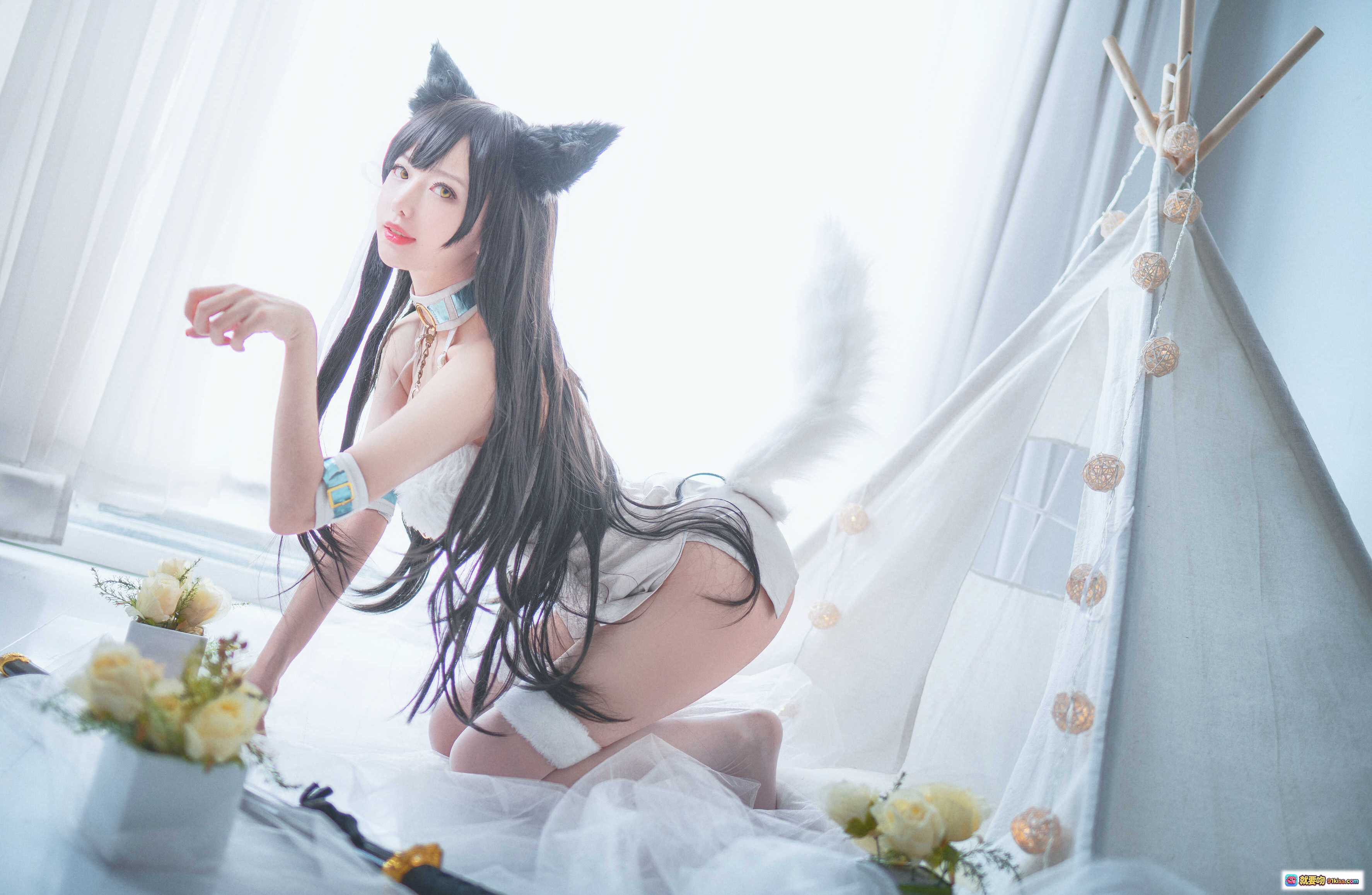 图片[10] - Shika小鹿鹿NO.008爱宕同人福利写真 猫耳天使装 白色梦幻帐篷 柔光窗景 30P高清图集 - 就要吻