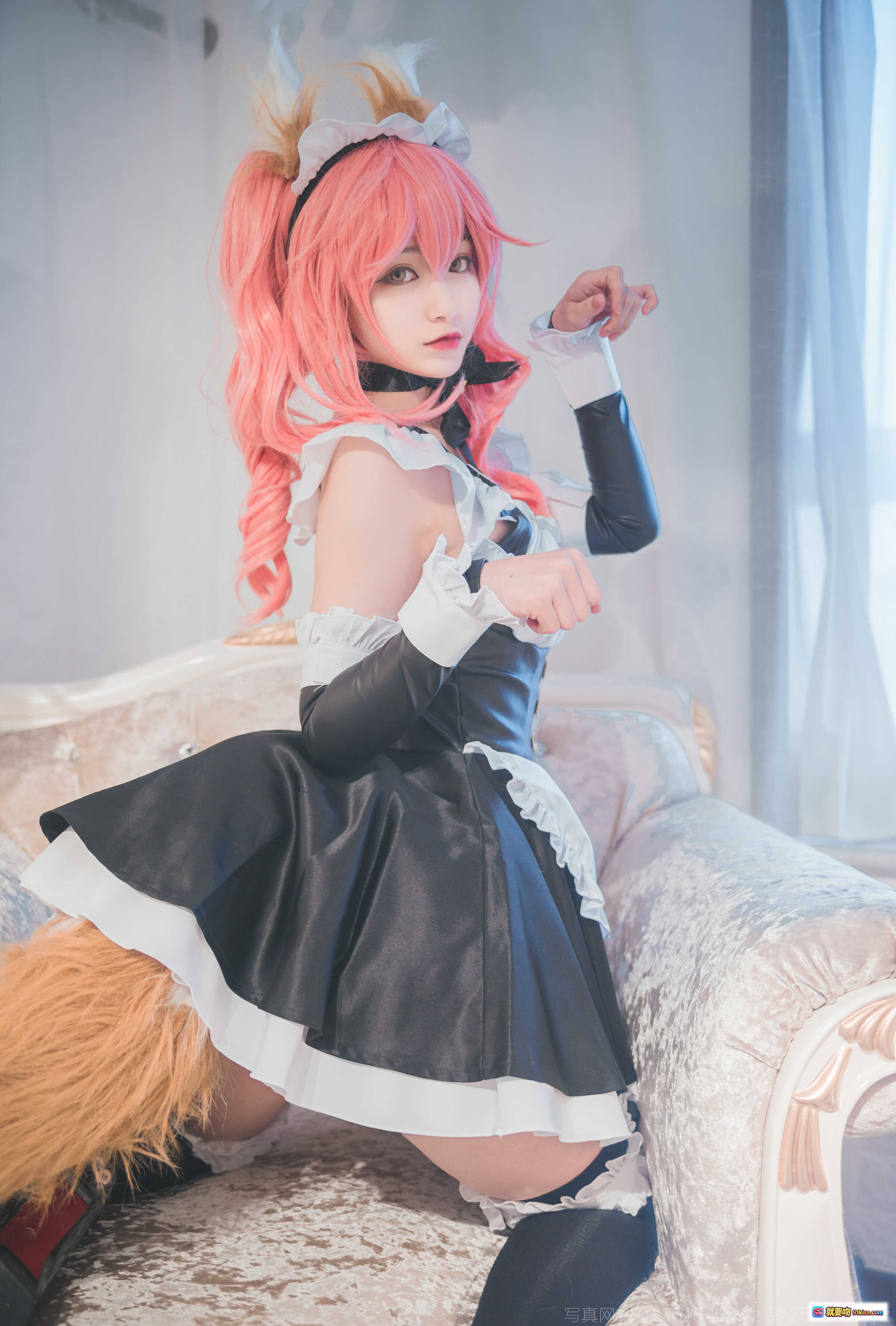 图片[3] - 玉藻前女仆cosplay粉发猫耳黑丝美腿写真集 铁板烧鬼舞w NO.015 29P高清图包 - 就要吻