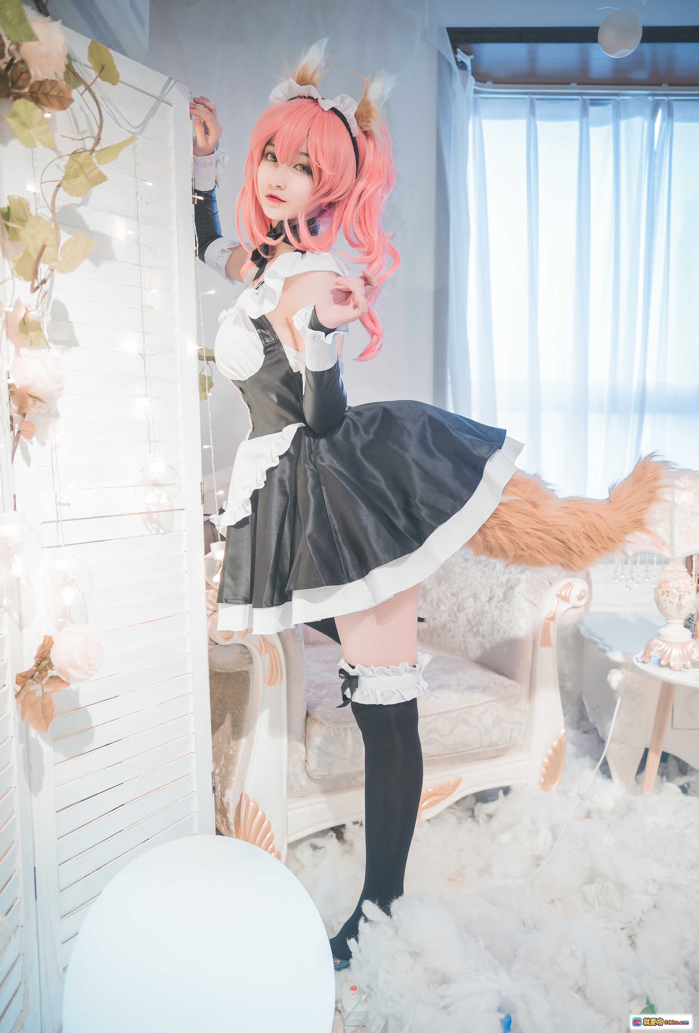 图片[6] - 玉藻前女仆cosplay粉发猫耳黑丝美腿写真集 铁板烧鬼舞w NO.015 29P高清图包 - 就要吻