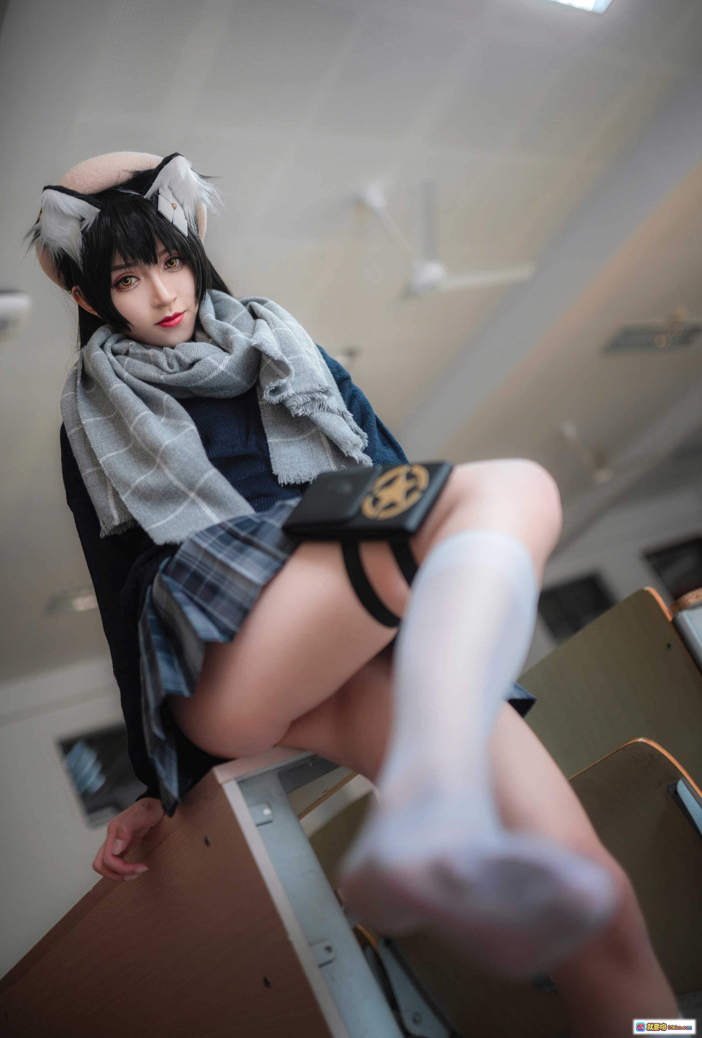 图片[7] - Kettoe NO.011 95式纯白毕业季cos写真 | 秋日窗边少女 | 猫耳发饰格纹裙 | 校园风氛围感美图 - 就要吻