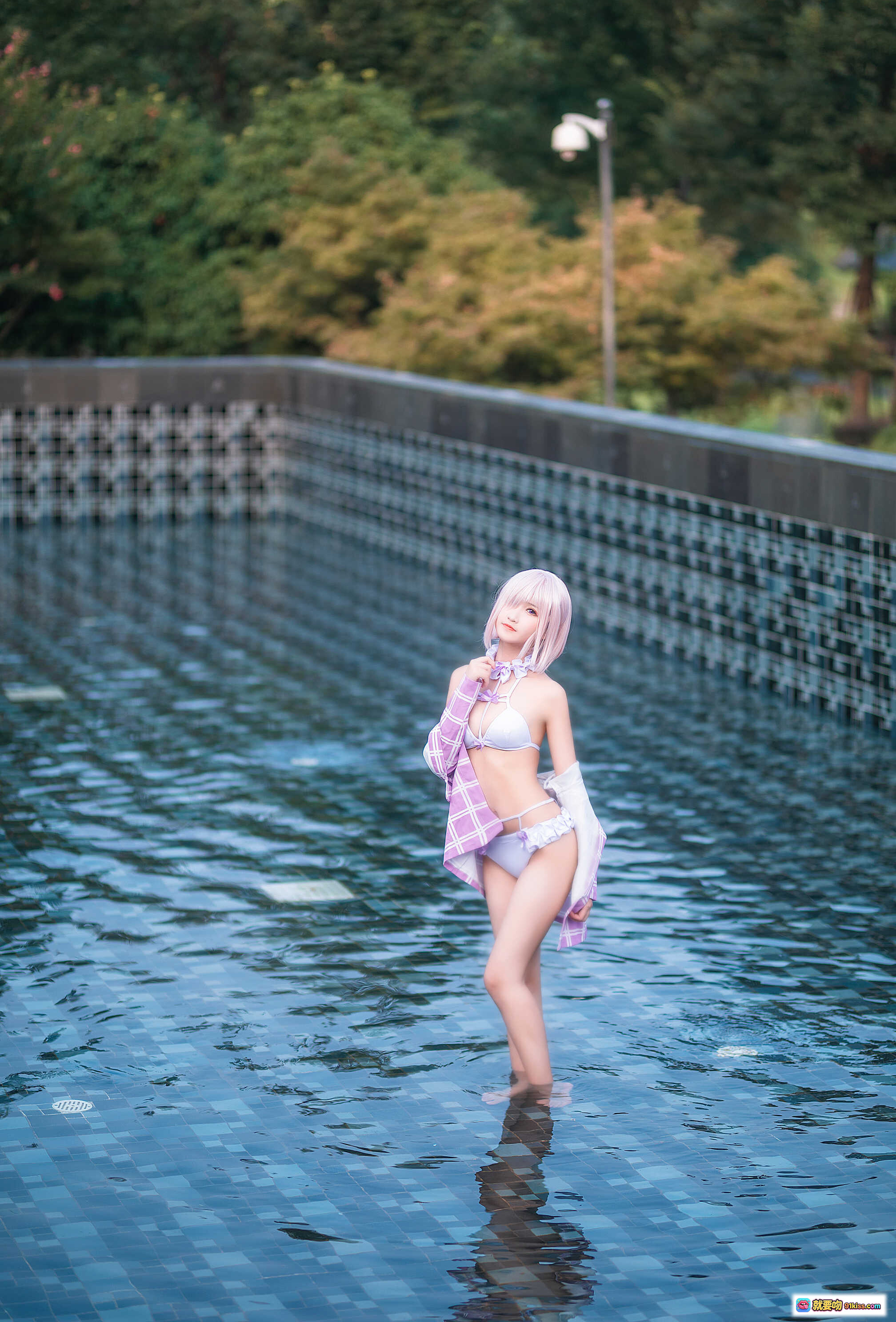 图片[3] - 玛修泳装写真特辑｜清澈泳池足尖水滴瞬间｜夏日清凉感十足｜41P高清图集 - 就要吻