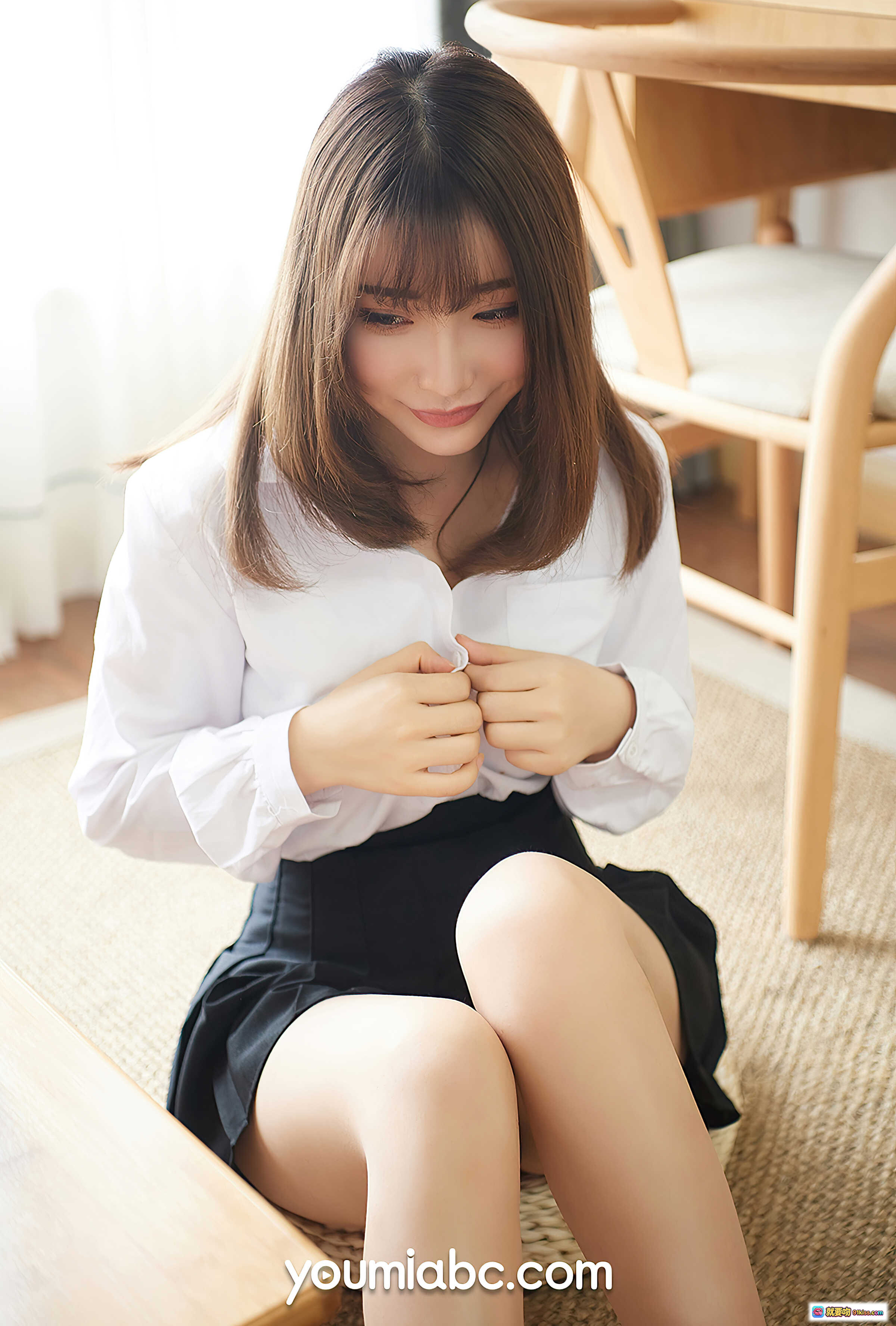 图片[3] - 学生妹制服诱惑绯月樱Cherry白衬衫格子领带黑短裙清纯甜美写真 - 就要吻