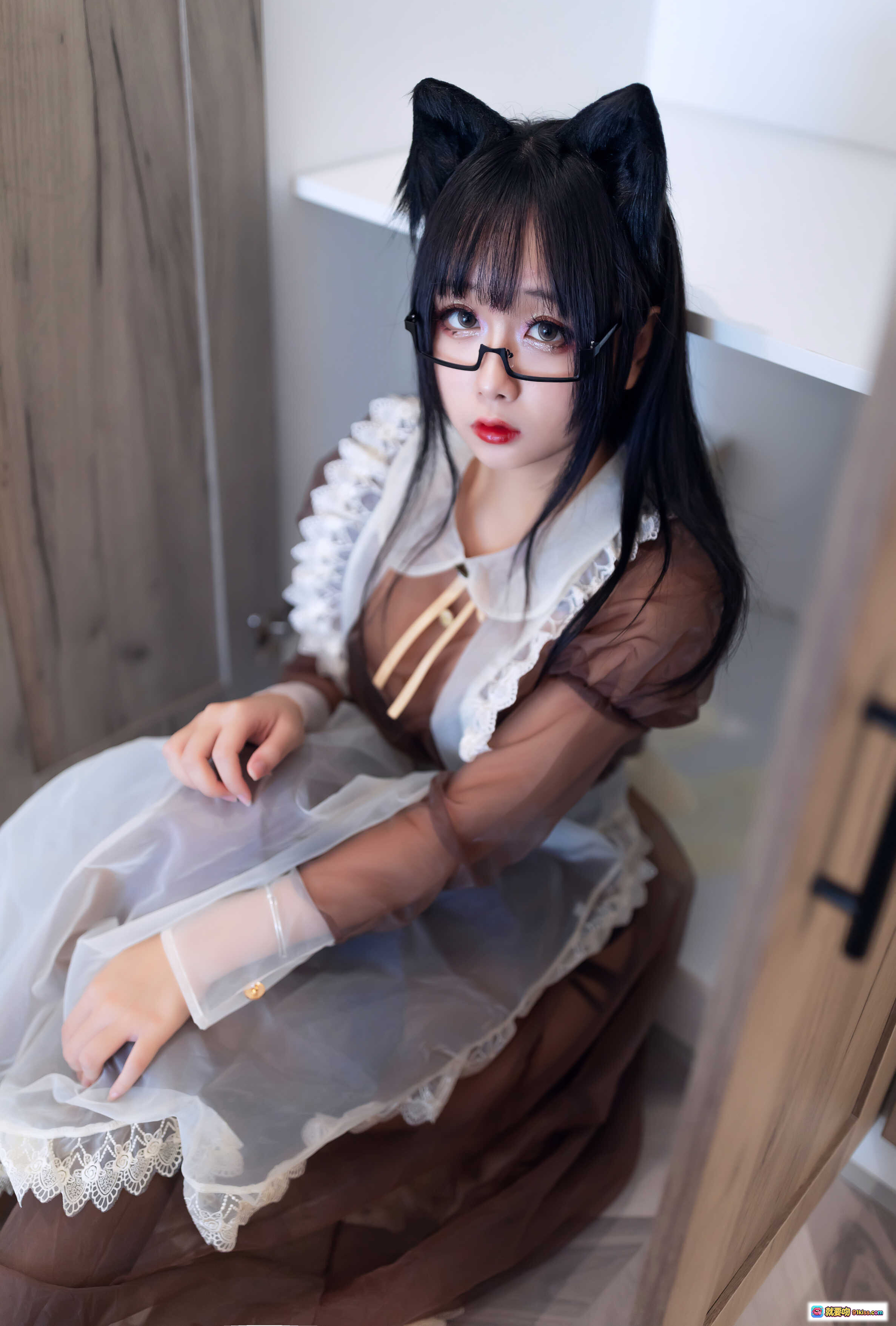 图片[2] - 日奈娇NO.008透明女仆装写真 | 猫耳眼镜蕾丝透视制服 | 47P高清美图 - 就要吻