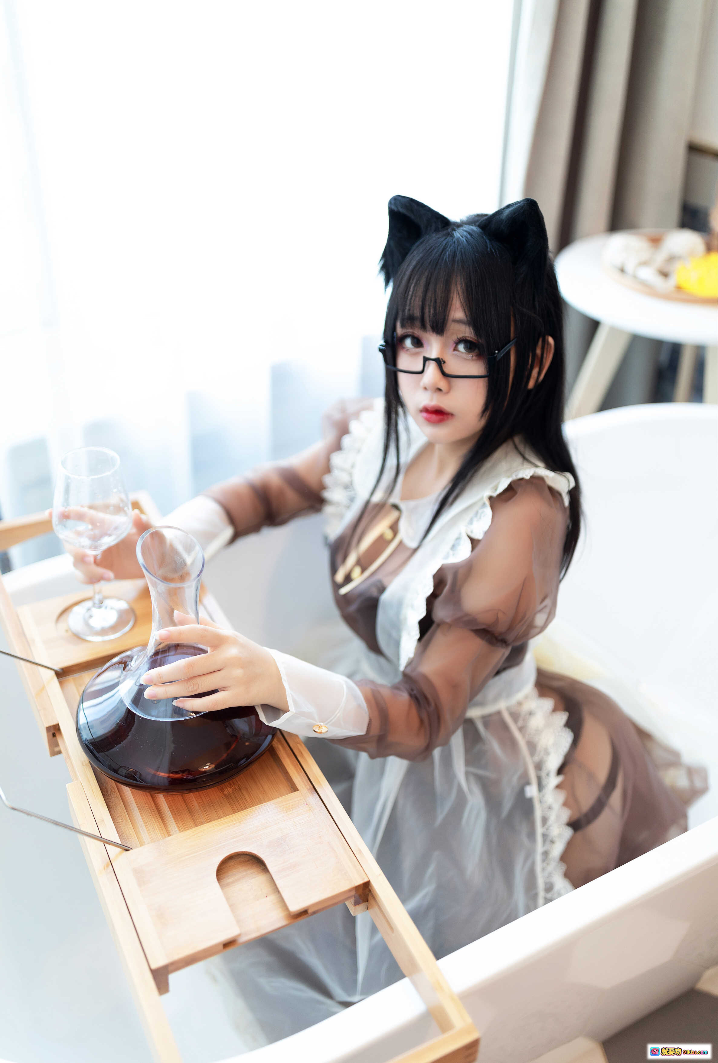 图片[7] - 日奈娇NO.008透明女仆装写真 | 猫耳眼镜蕾丝透视制服 | 47P高清美图 - 就要吻