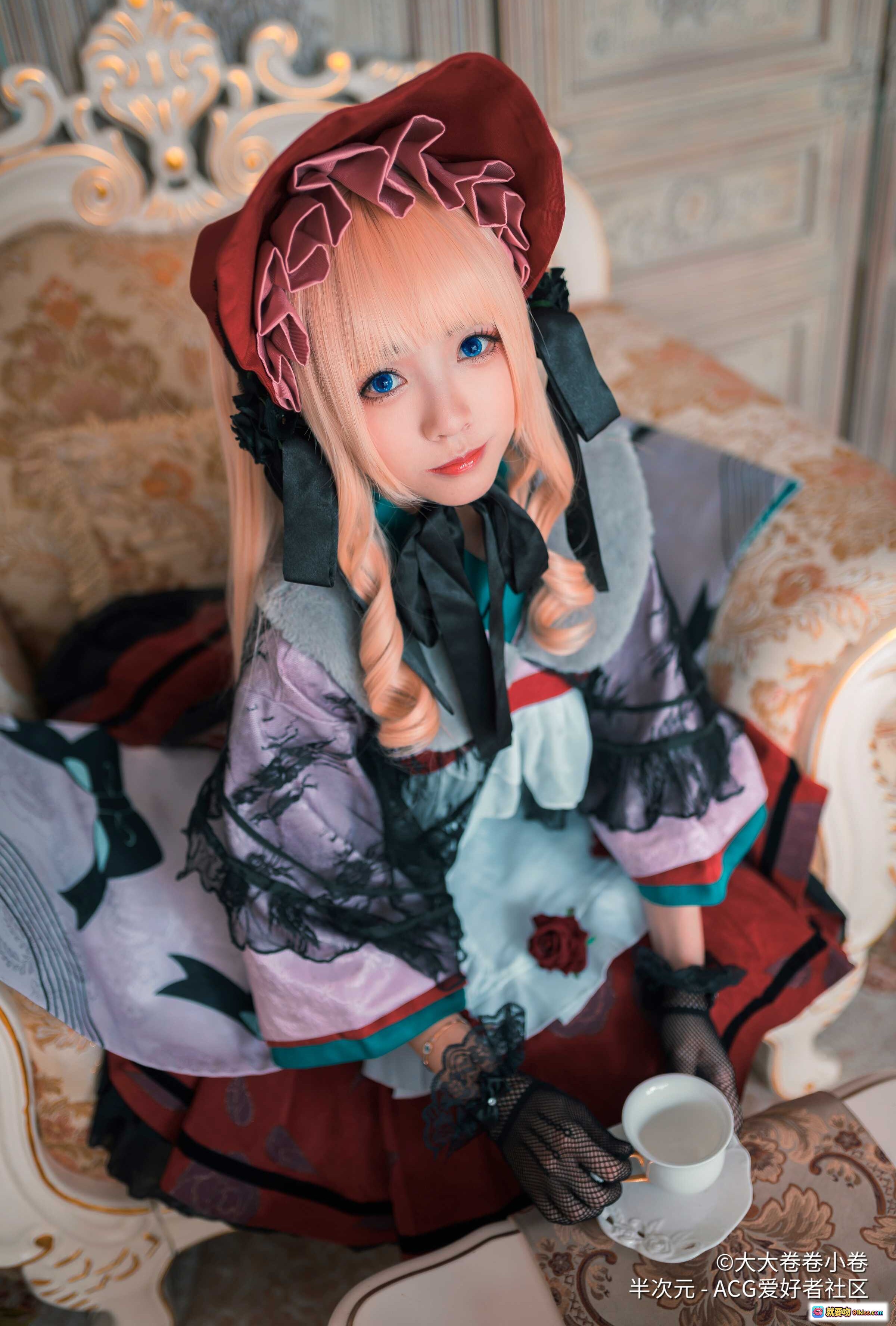 图片[5] - 蔷薇少女真红cos十周年纪念·大大卷卷小卷NO.006·洛丽塔洋装·粉发红帽·精致蕾丝蝴蝶结·室内花艺布景·高清23P写真 - 就要吻