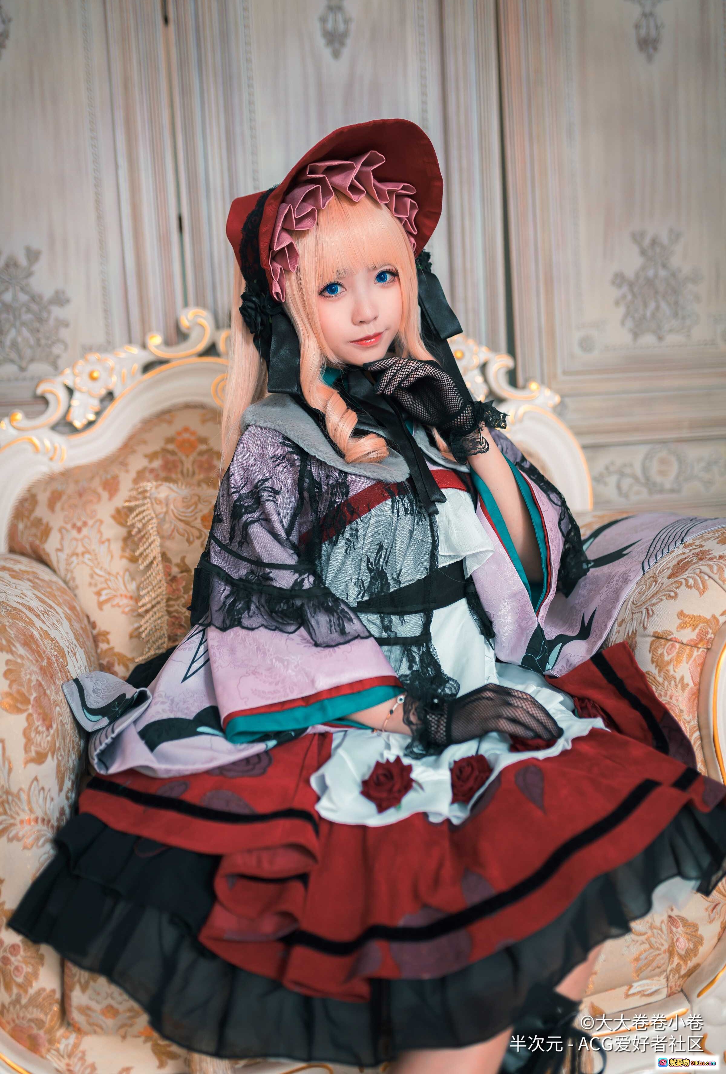 图片[4] - 蔷薇少女真红cos十周年纪念·大大卷卷小卷NO.006·洛丽塔洋装·粉发红帽·精致蕾丝蝴蝶结·室内花艺布景·高清23P写真 - 就要吻