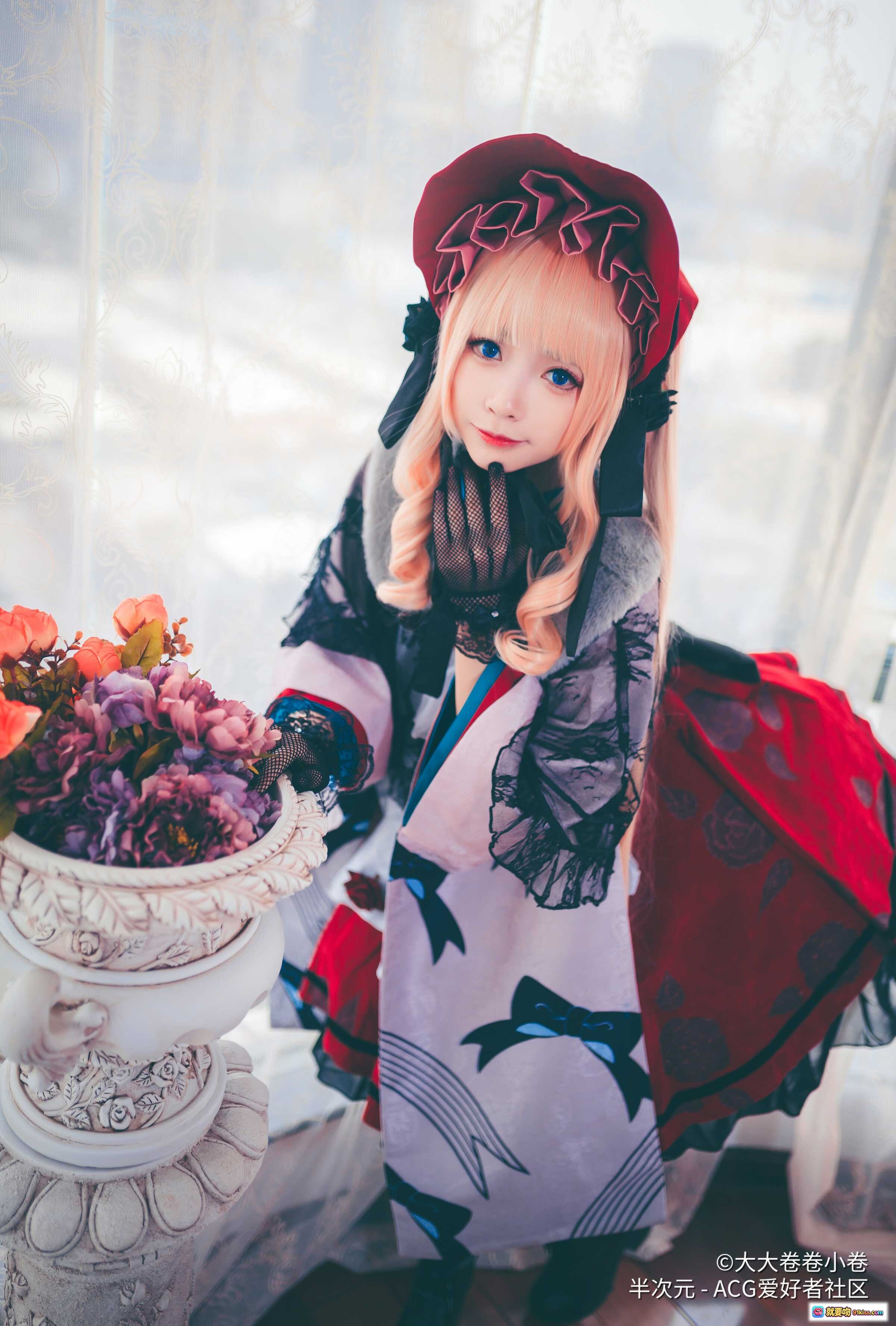 图片[7] - 蔷薇少女真红cos十周年纪念·大大卷卷小卷NO.006·洛丽塔洋装·粉发红帽·精致蕾丝蝴蝶结·室内花艺布景·高清23P写真 - 就要吻