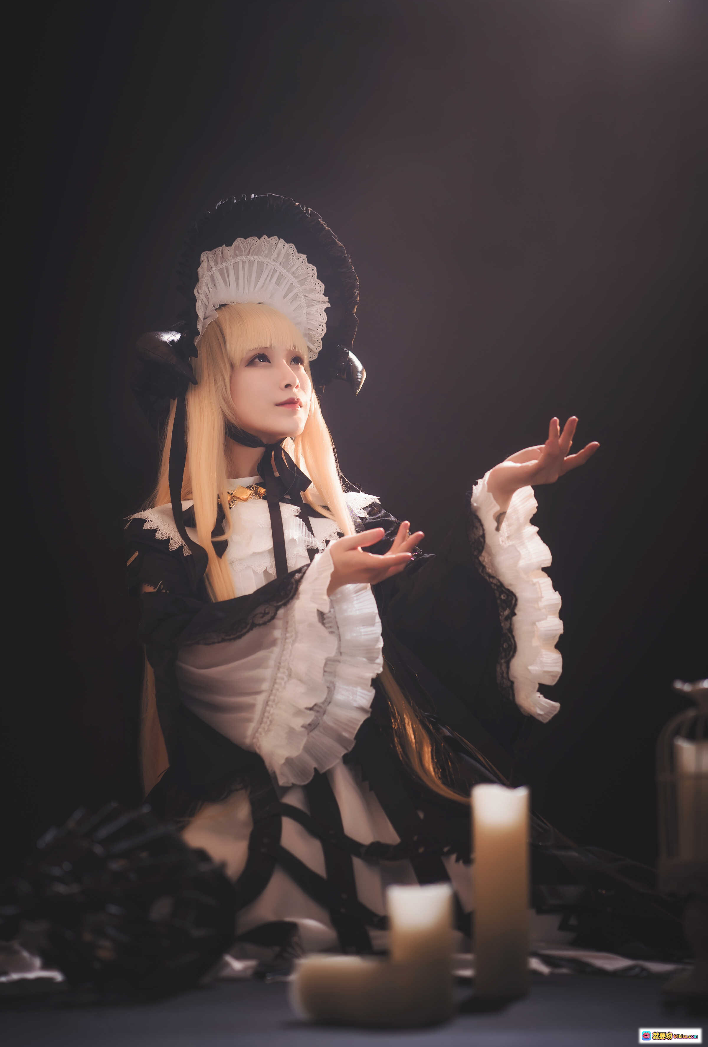 图片[10] - 铁板烧鬼舞w NO.029 夜莺 cosplay 黑白洛丽塔 金发少女 蕾丝头饰 玫瑰花环 蜡烛鸟笼 暗黑系写真 17P-178M - 就要吻