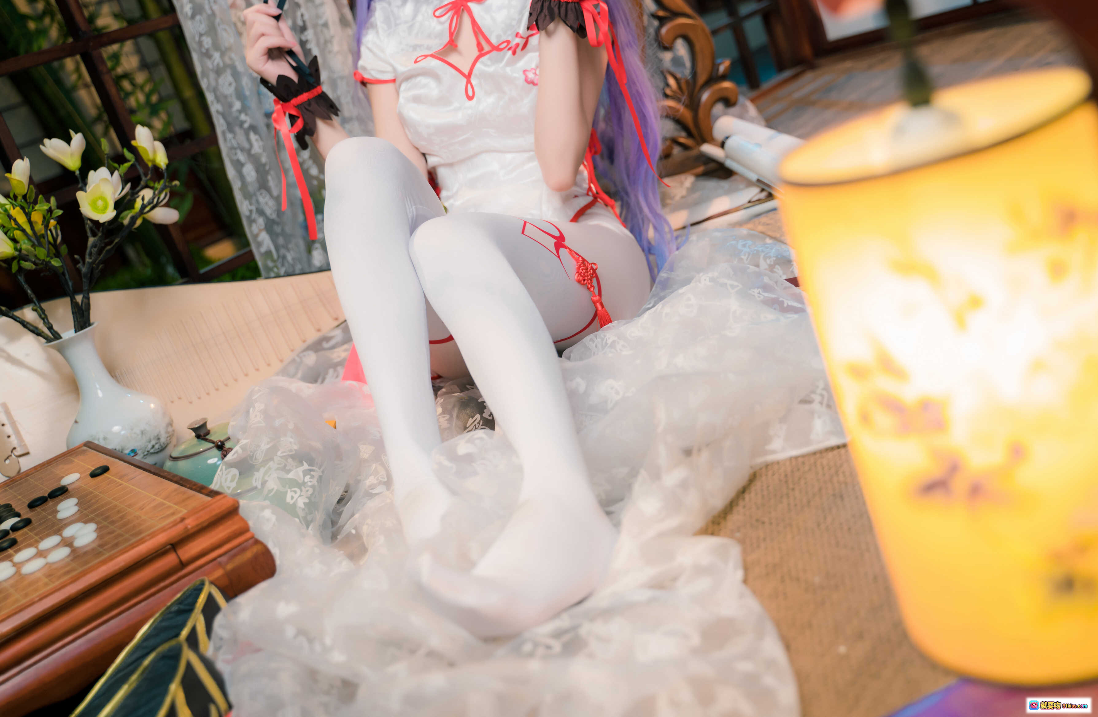 图片[10] - 猫君君_MaoJun NO.009 独角兽 Cosplay 紫发少女 旗袍写真 礼物盒 竹林背景 41P高清图集 - 就要吻