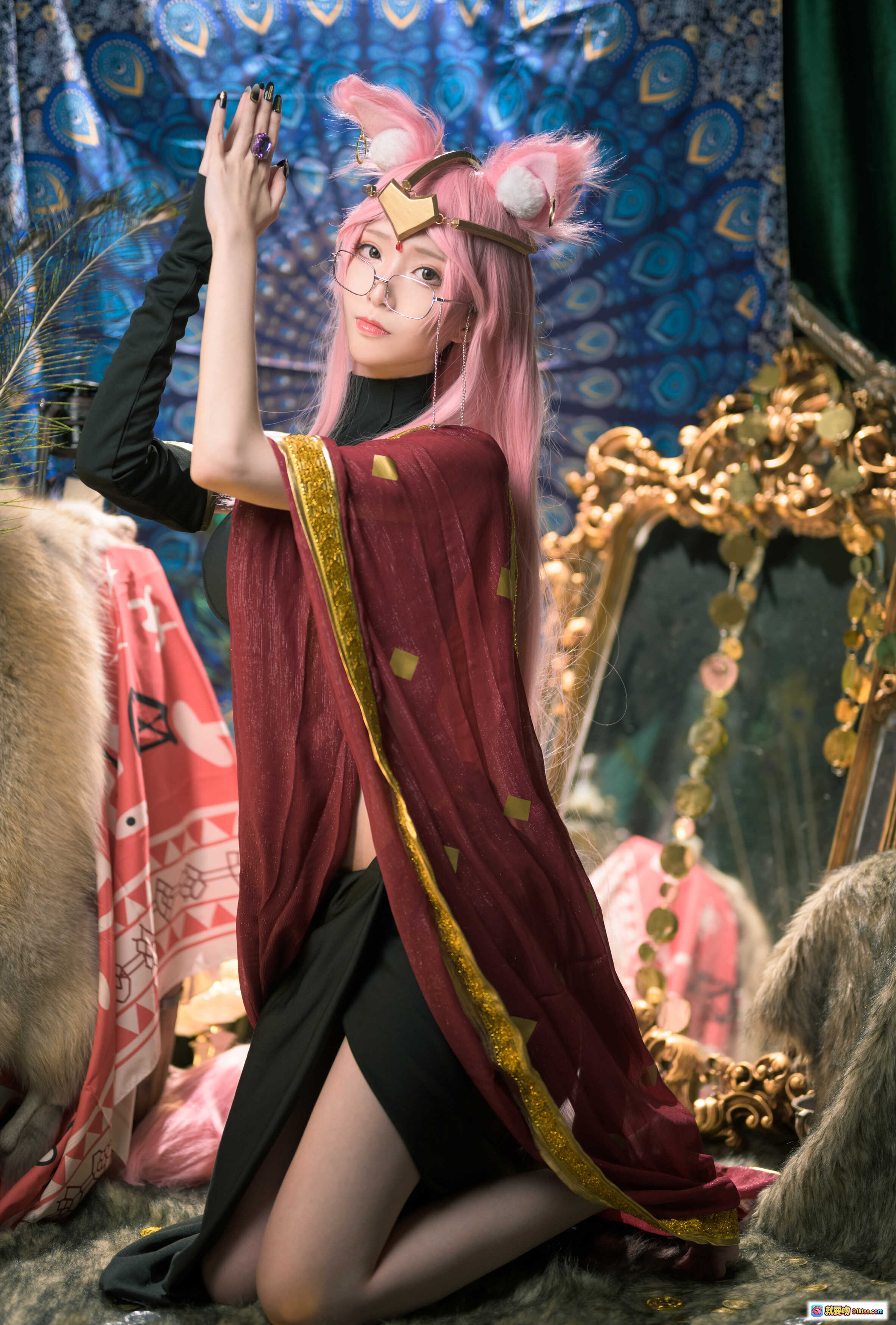 图片[5] - 青青子Js NO.016 高扬2号本 48P黑旗袍高开叉丝袜美腿黑高跟日式和风写真 - 就要吻