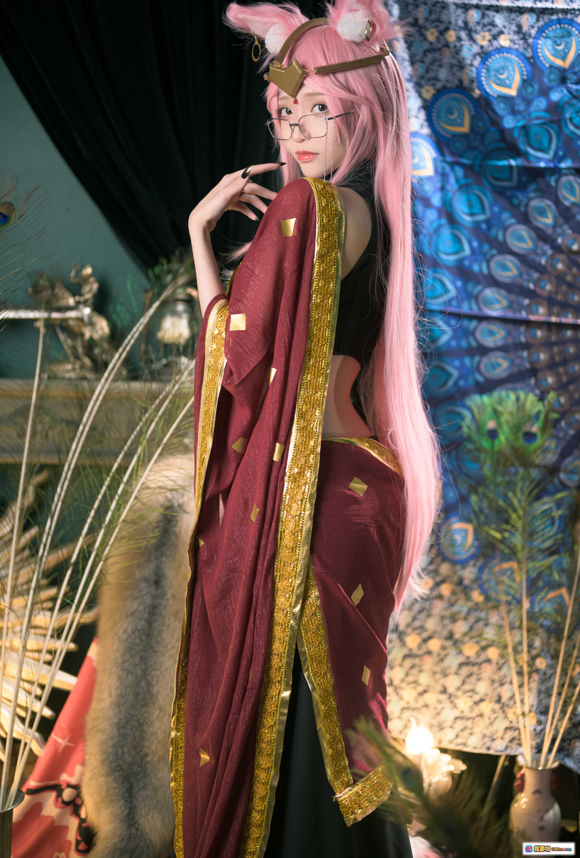 图片[9] - 青青子Js NO.016 高扬2号本 48P黑旗袍高开叉丝袜美腿黑高跟日式和风写真 - 就要吻