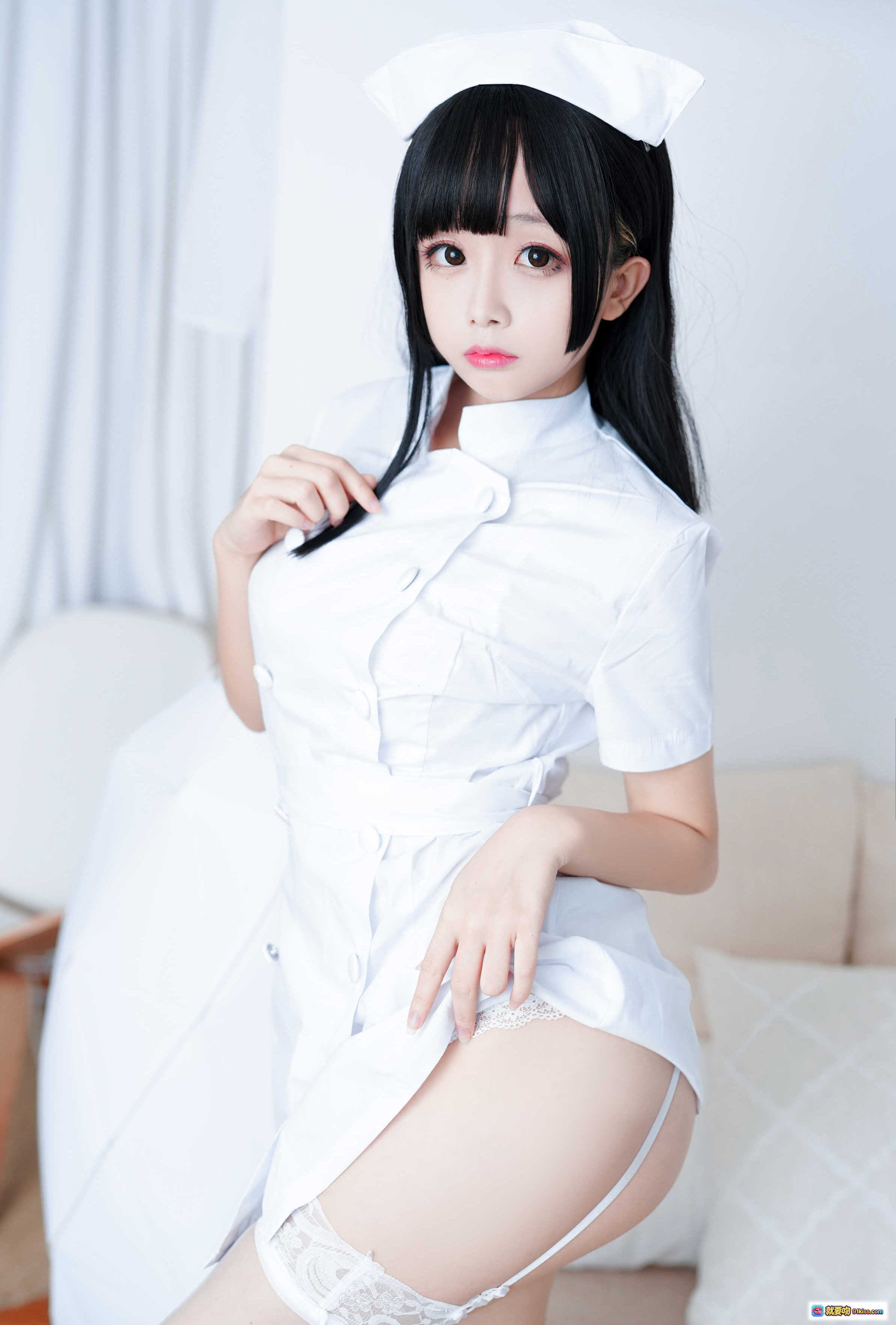 图片[1] - 日奈娇NO.023纯白护士写真 96P高清美图 白色制服蕾丝袜跪姿诱惑 性感可爱护士造型 - 就要吻
