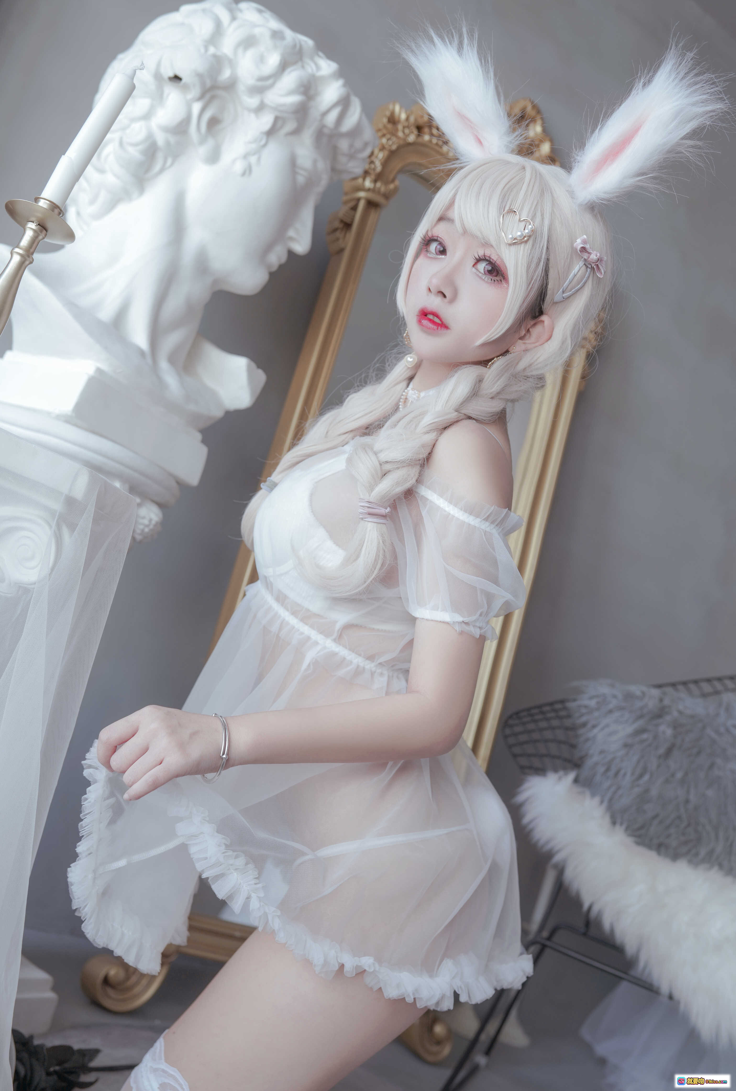 图片[10] - 日奈娇NO.004猫与兔cosplay写真集 50P高清美图 甜酷少女双人互动 萌系兔耳+猫耳造型 洛丽塔风穿搭 柔光氛围感大片 - 就要吻