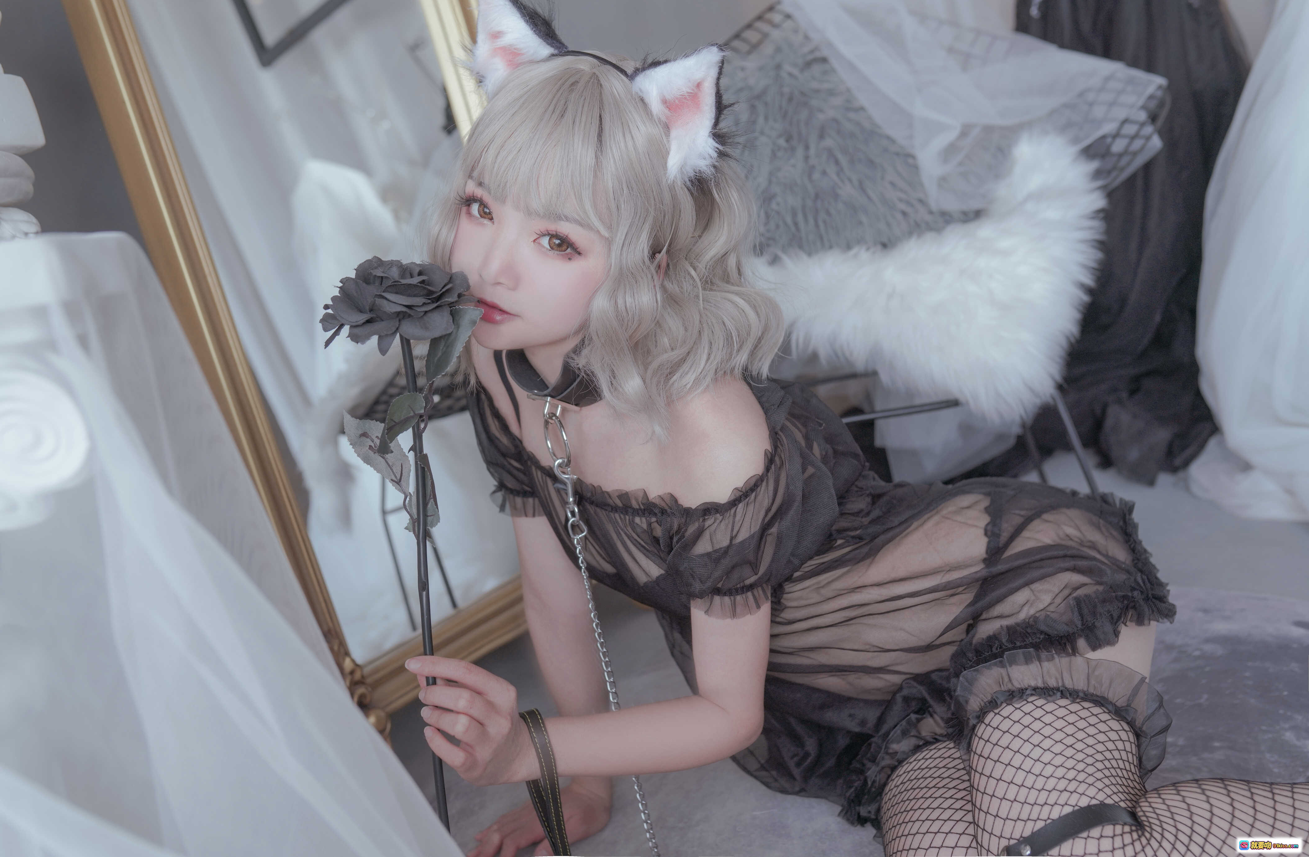 图片[6] - 日奈娇NO.004猫与兔cosplay写真集 50P高清美图 甜酷少女双人互动 萌系兔耳+猫耳造型 洛丽塔风穿搭 柔光氛围感大片 - 就要吻
