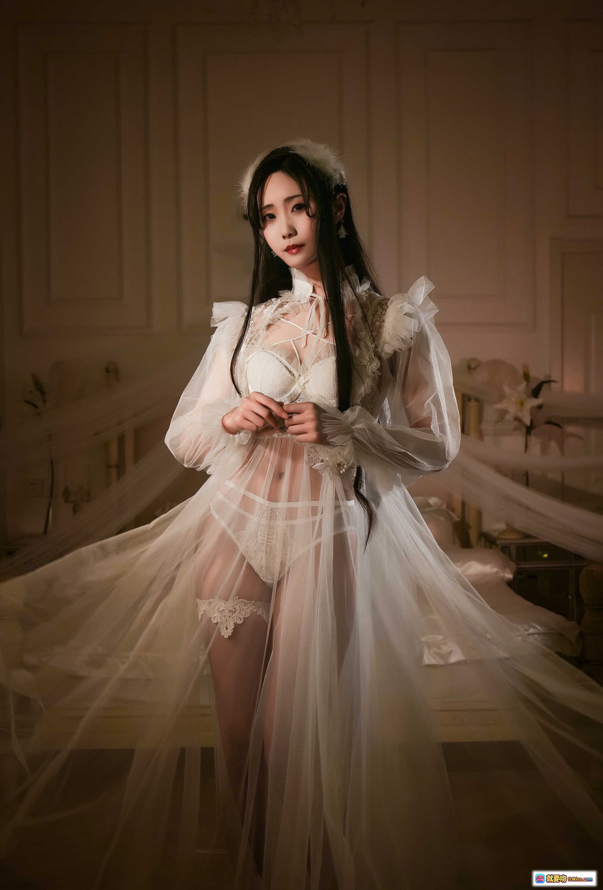 图片[9] - 曉美媽 NO.028 白晝夢 35P 153M 裸足特寫 細膩肌膚 白紗裙擺 柔光氛圍 唯美寫真 - 就要吻