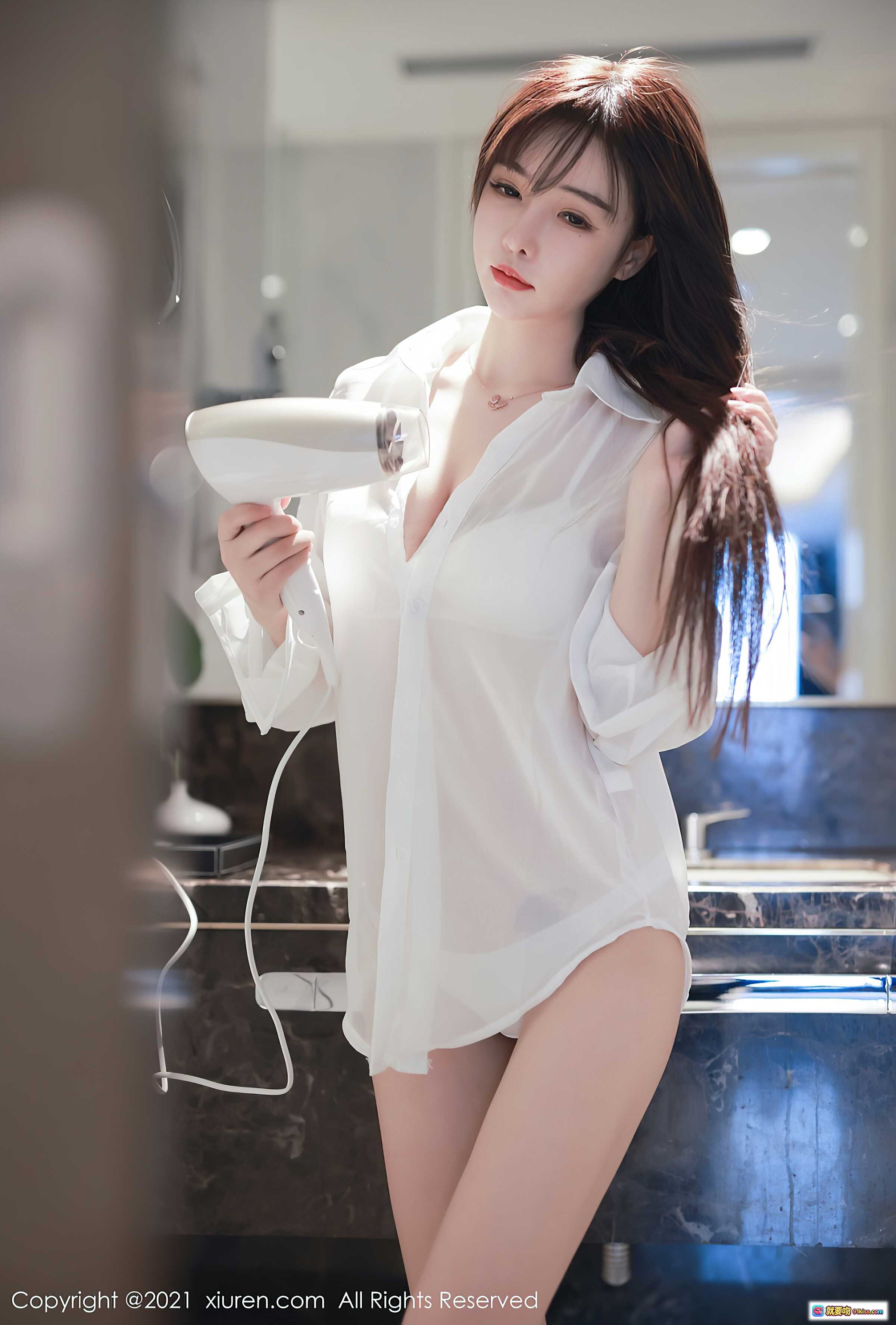 图片[2] - 南初妹妹白色透视衬衫浴室写真 | 秀人网2021.02.01 No.3064 | 优雅性感私房风 - 就要吻