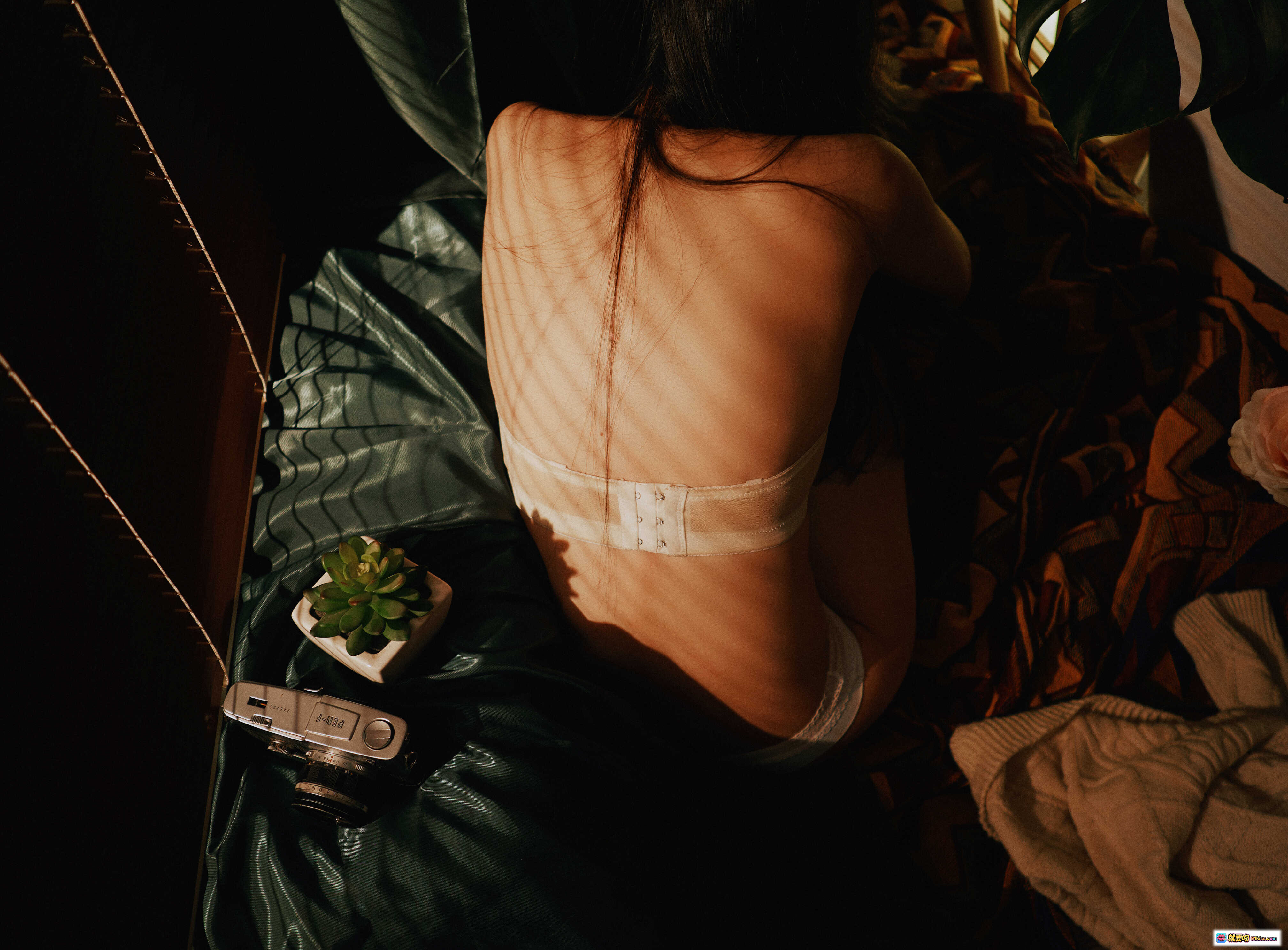 图片[1] - Shika小鹿鹿NO.002私房写真23P190M 20万粉丝福利 背影光影性感内衣居家氛围感摄影 - 就要吻