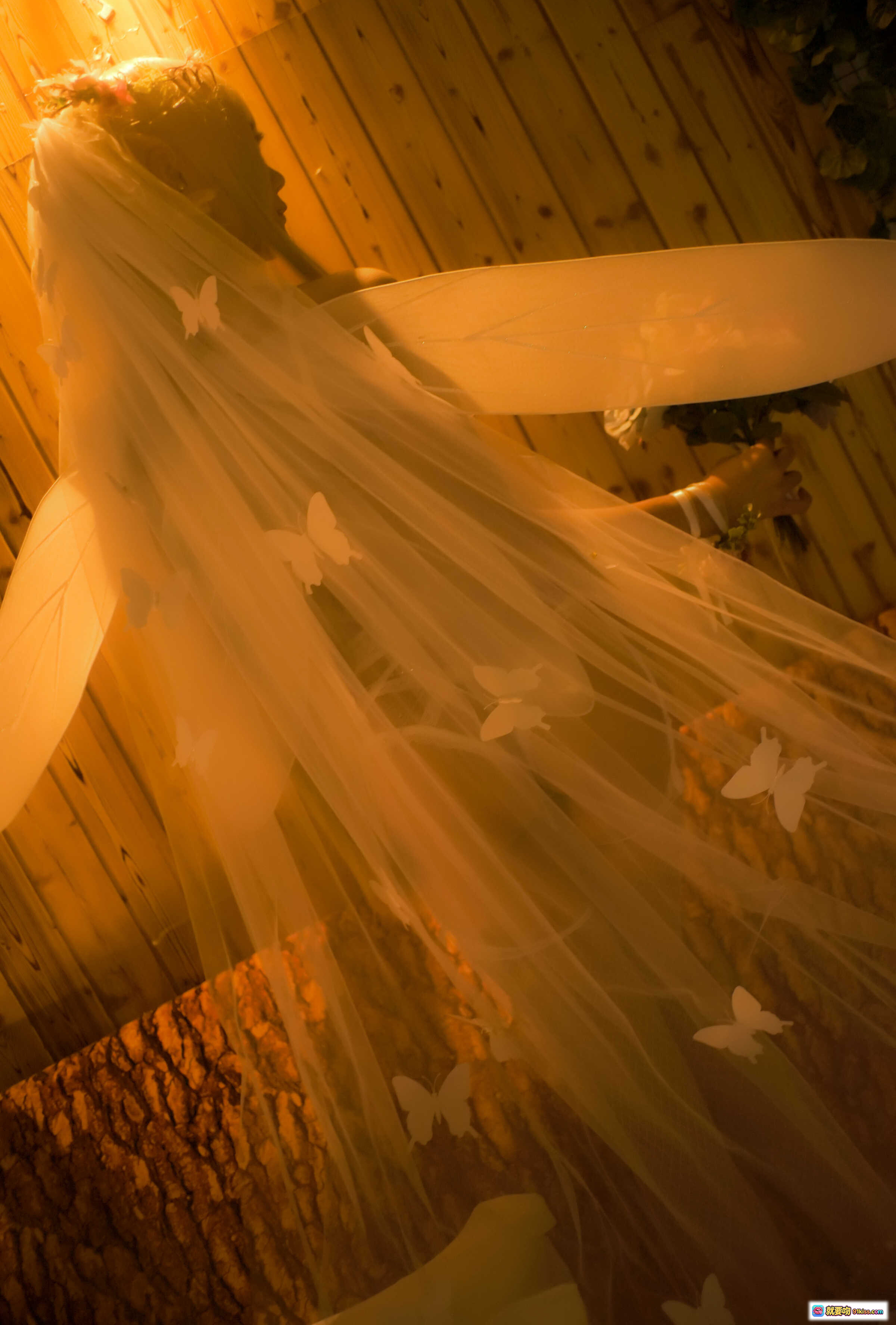 图片[9] - 曉美媽 NO.003 森之妖精 白色網紗絲襪蕾絲吊帶 美腿特寫 54P高清寫真集 - 就要吻