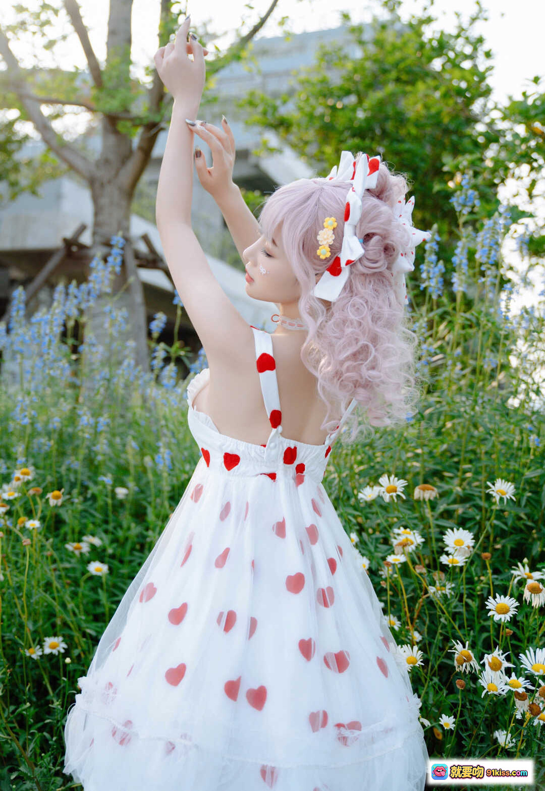 图片[2] - 叉子宝宝NO.009夏日写真｜粉色气球少女心穿搭｜江边桥梁背景｜甜美洛丽塔风｜12P高清图集 - 就要吻