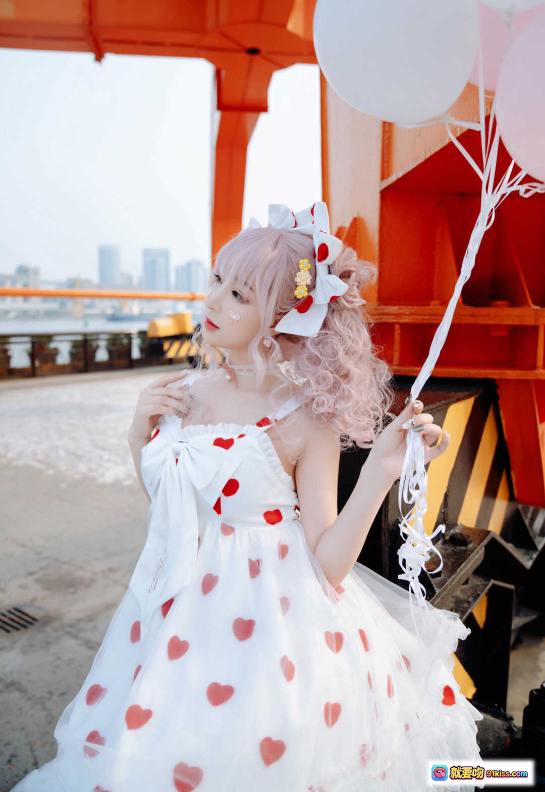图片[9] - 叉子宝宝NO.009夏日写真｜粉色气球少女心穿搭｜江边桥梁背景｜甜美洛丽塔风｜12P高清图集 - 就要吻