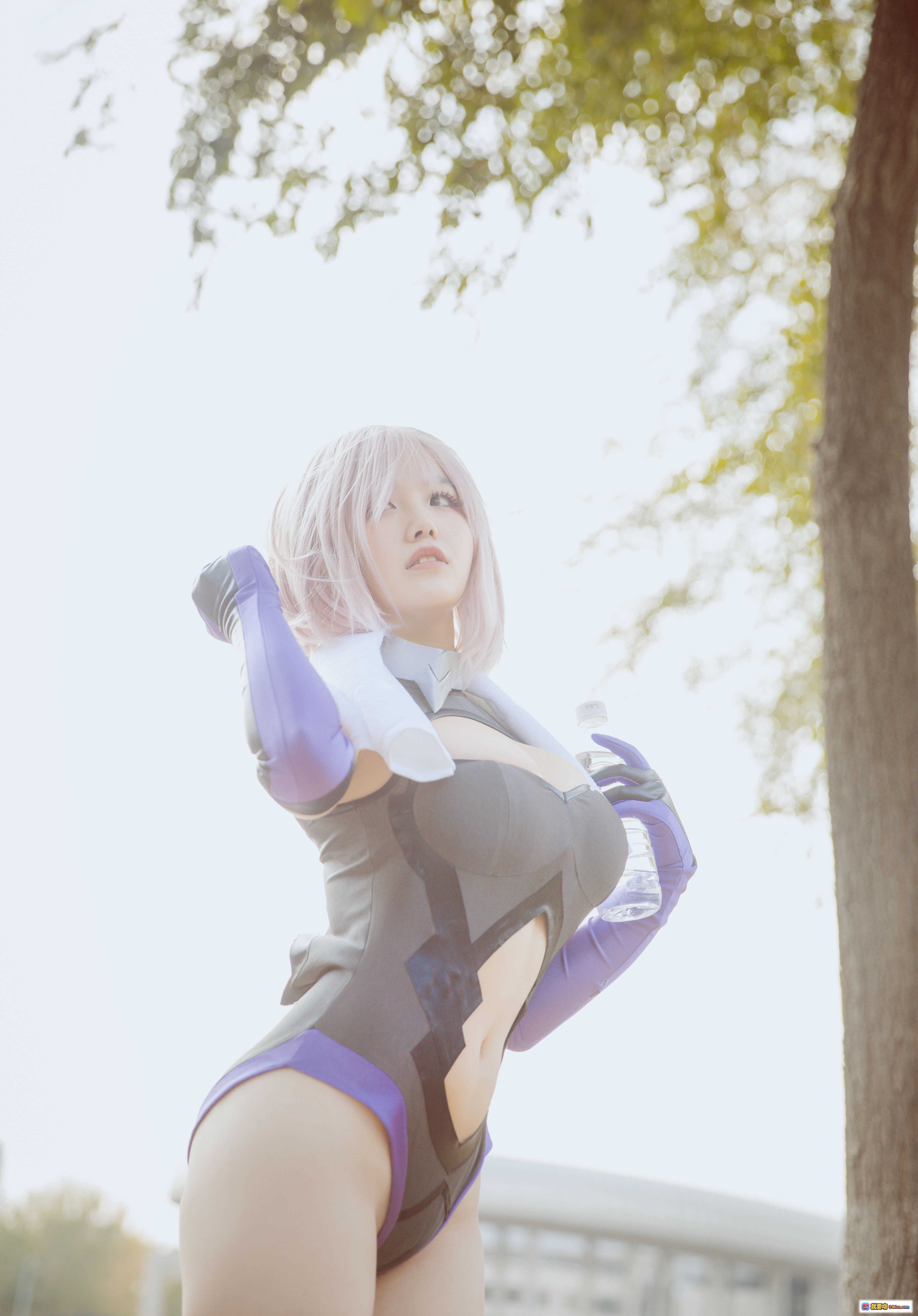 图片[4] - 阿半今天很开心NO.006玛修双马尾粉蝴蝶结白裙少女写真20P93MB - 就要吻