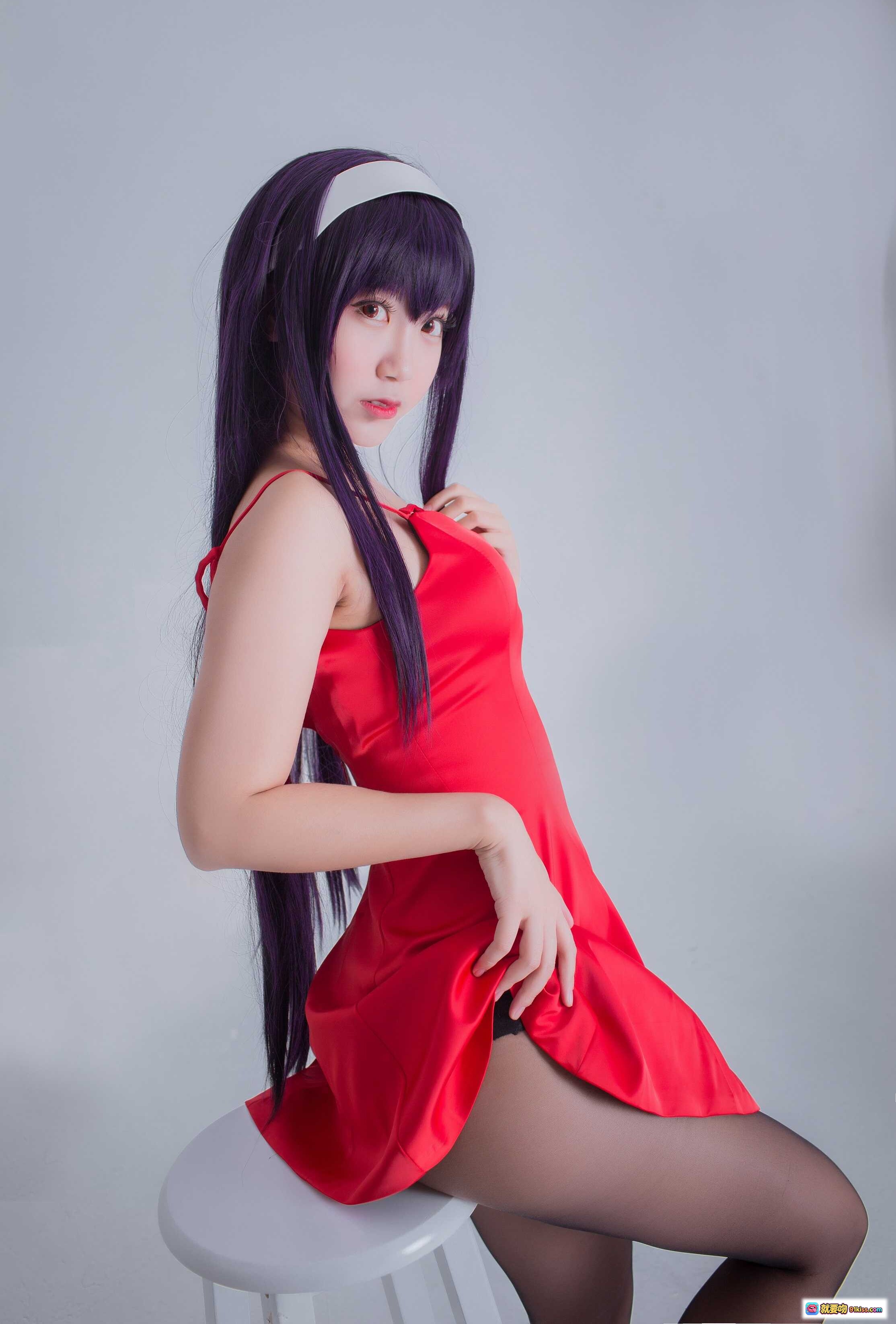 图片[9] - 黑川NO.016霞之丘诗羽cos写真｜紫发白裙吊椅少女｜日系动漫角色扮演｜室内清新风摄影｜41P高清图集 - 就要吻
