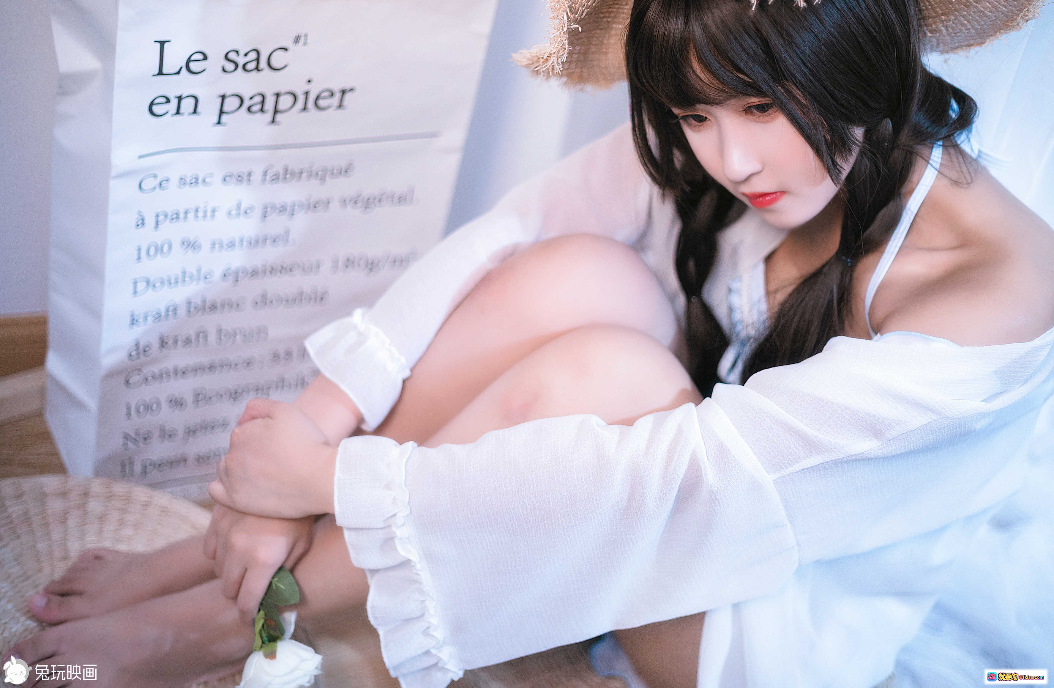 图片[8] - 三度_69 NO.004 房间里的夏天 42P高清写真 白色蕾丝内衣+长筒袜 甜美少女风 私房摄影 精致妆容 双马尾造型 室内柔光氛围感 - 就要吻