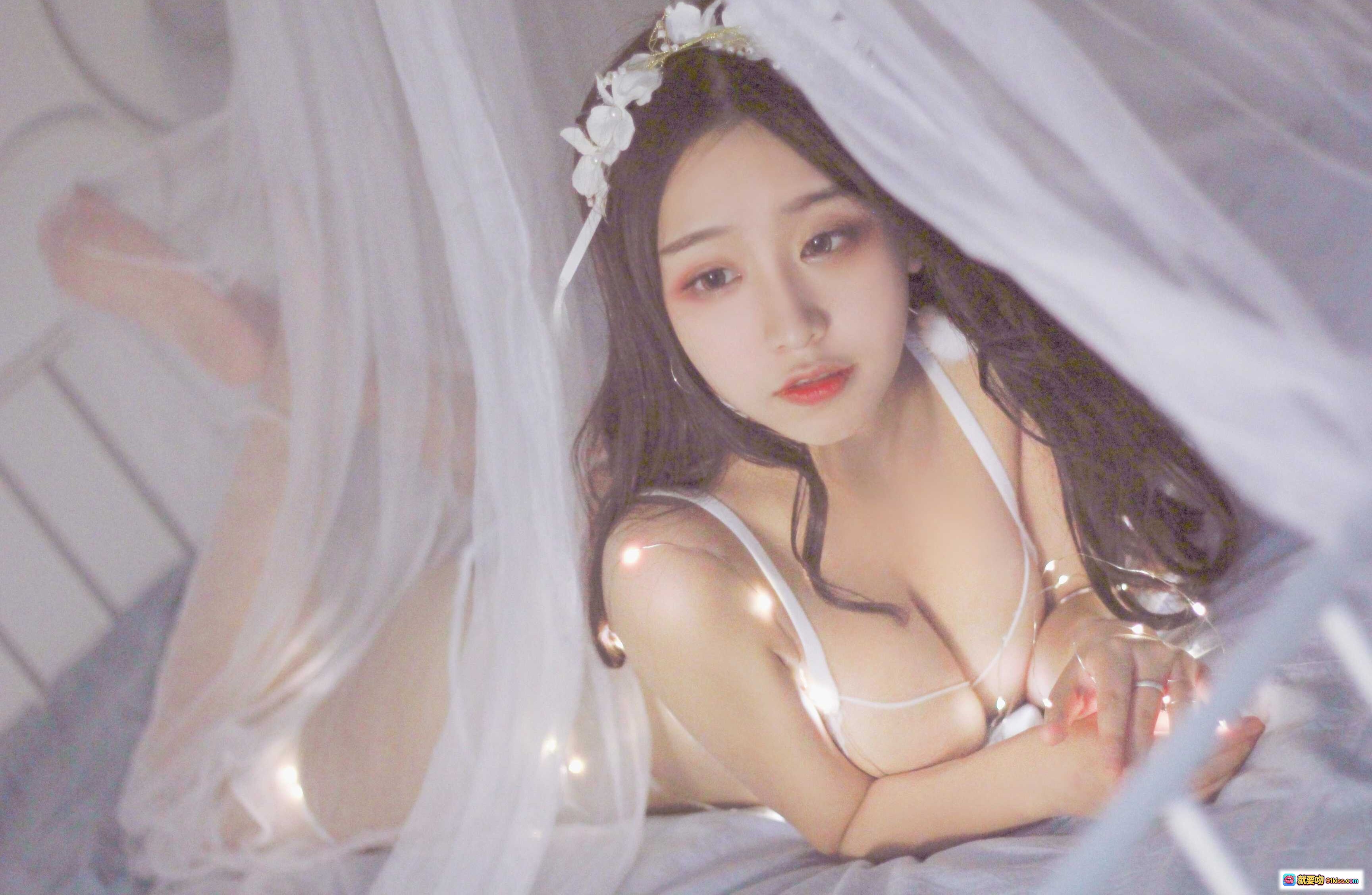 图片[2] - 穆零Mu0 NO.34 花嫁梦幻柔光写真｜朦胧光影少女氛围感摄影｜温柔系日系风格人像特写 - 就要吻