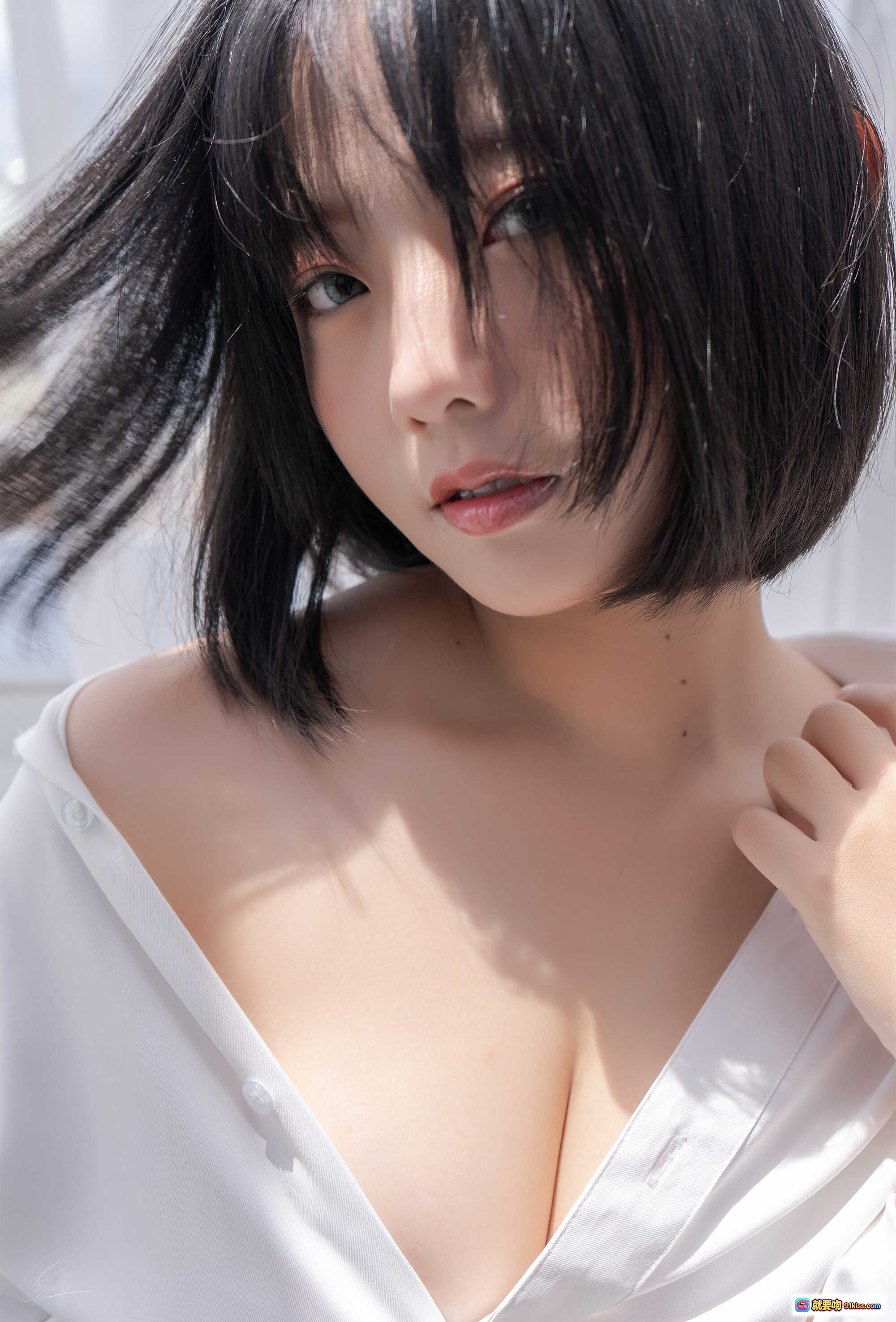 图片[7] - Messie Huang NO.08 男友衬衫写真 | 白衬衫少女私房照 | 清新自然阳光床照 | 甜美短发居家风 | 26P高清图集 - 就要吻