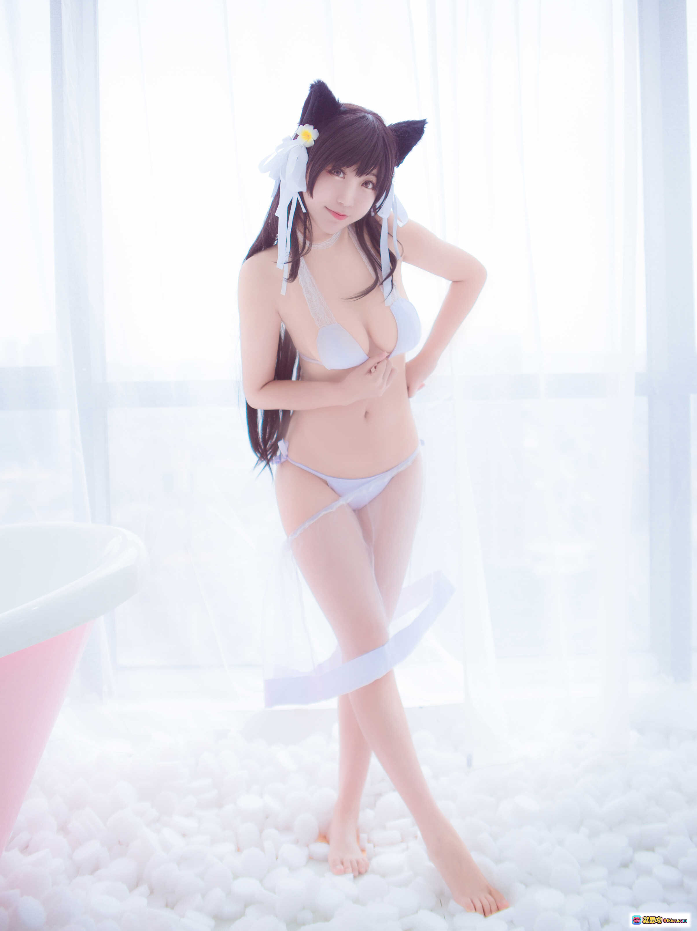 图片[7] - 黑川NO.004爱宕泳衣cosplay 猫耳白裙持剑少女写真 15P高清图集 - 就要吻