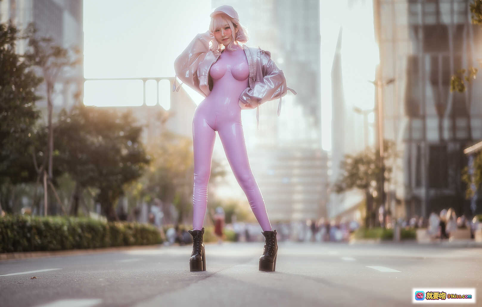 图片[7] - NO.009乳胶衣Cosplay写真合集｜黑发少女机械手套造型｜日系赛博风户外人像摄影 - 就要吻